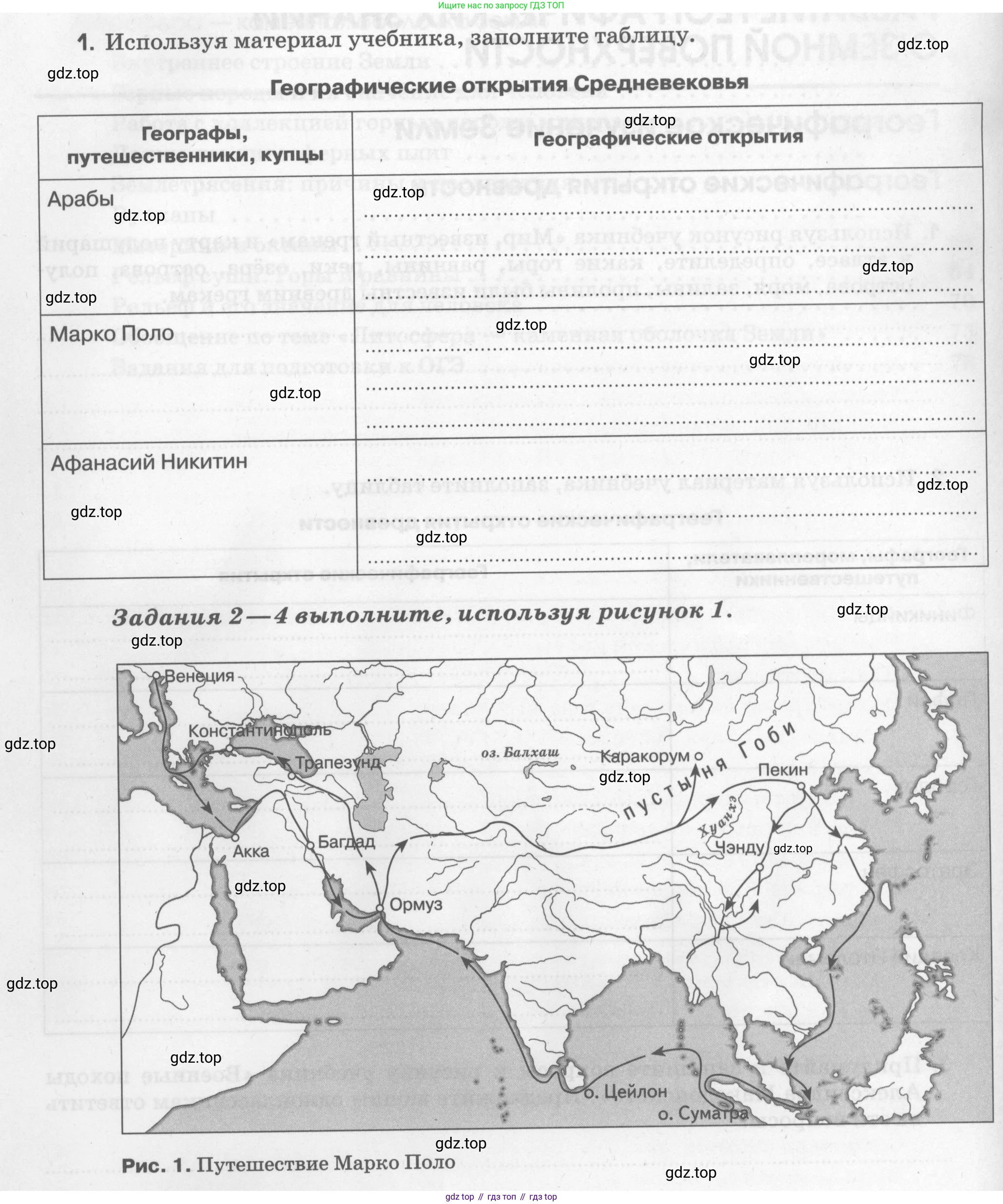 География, 5 класс рабочая тетрадь, авторы: Румянцев Александр Владимирович, Ким Эльвира Васильевна, Климанова Оксана Александровна, издательство Просвещение, Москва, 2023, белого цвета, страница 6, номер 1, Условие