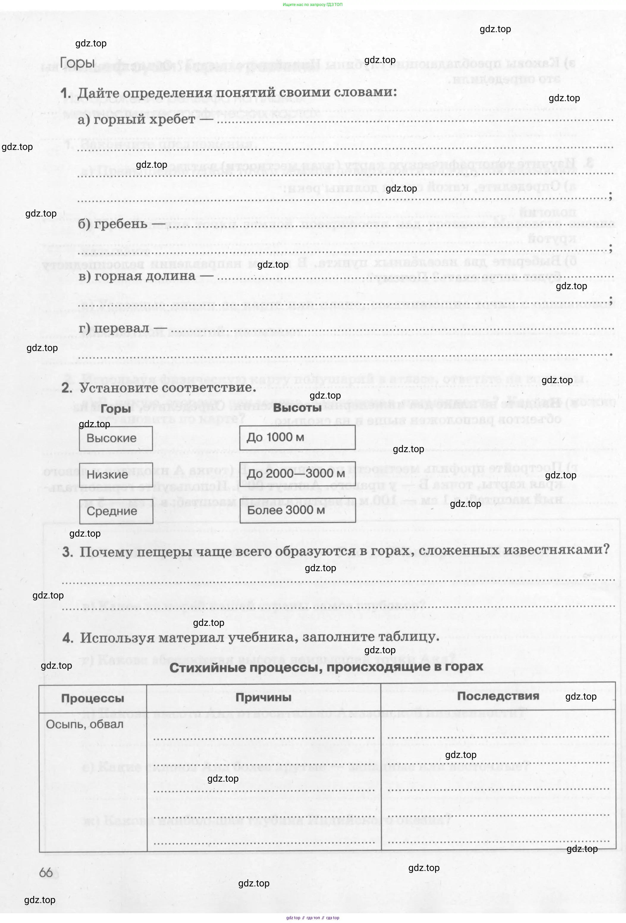 География, 5 класс рабочая тетрадь, авторы: Румянцев Александр Владимирович, Ким Эльвира Васильевна, Климанова Оксана Александровна, издательство Просвещение, Москва, 2023, белого цвета, страница 66