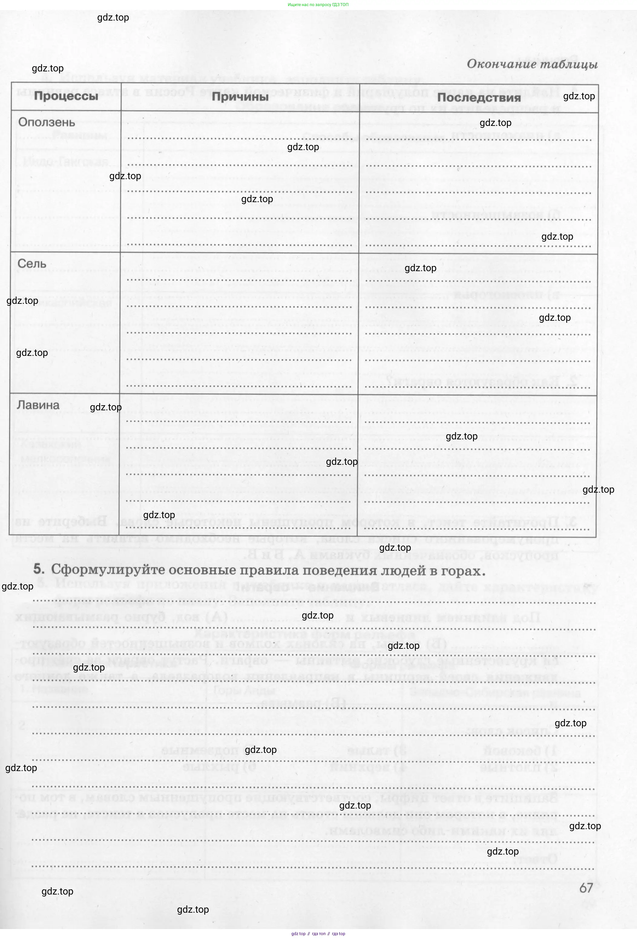 География, 5 класс рабочая тетрадь, авторы: Румянцев Александр Владимирович, Ким Эльвира Васильевна, Климанова Оксана Александровна, издательство Просвещение, Москва, 2023, белого цвета, страница 67