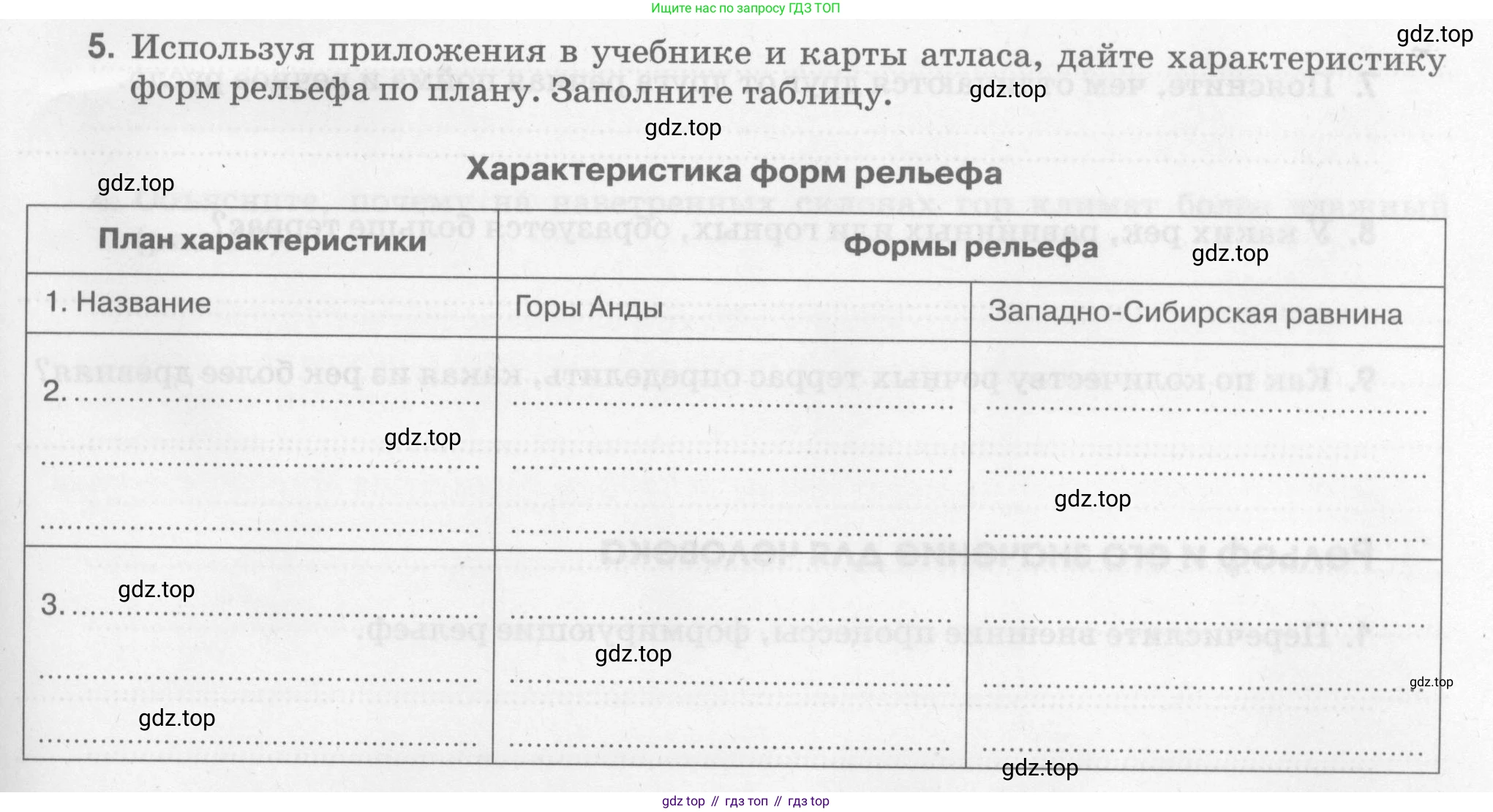 География, 5 класс рабочая тетрадь, авторы: Румянцев Александр Владимирович, Ким Эльвира Васильевна, Климанова Оксана Александровна, издательство Просвещение, Москва, 2023, белого цвета, страница 69, номер 5, Условие