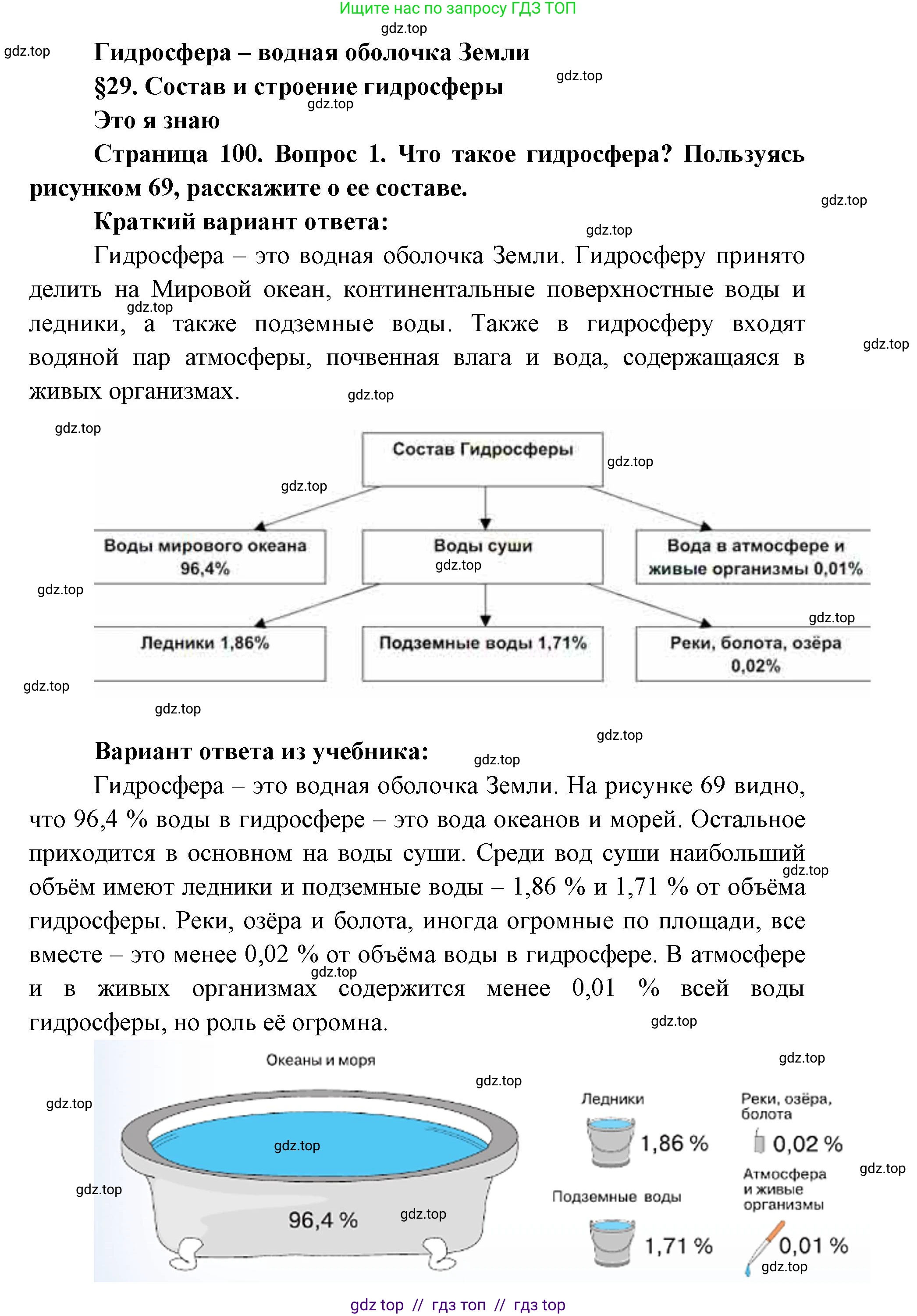 География, 5-6 класс Учебник, авторы: Алексеев Александр Иванович, Николина Вера Викторовна, Липкина Елена Карловна, Болысов Сергей Иванович, Кузнецова Галина Юрьевна, издательство Просвещение, Москва, 2023, жёлтого цвета, страница 100, номер 1, Решение2