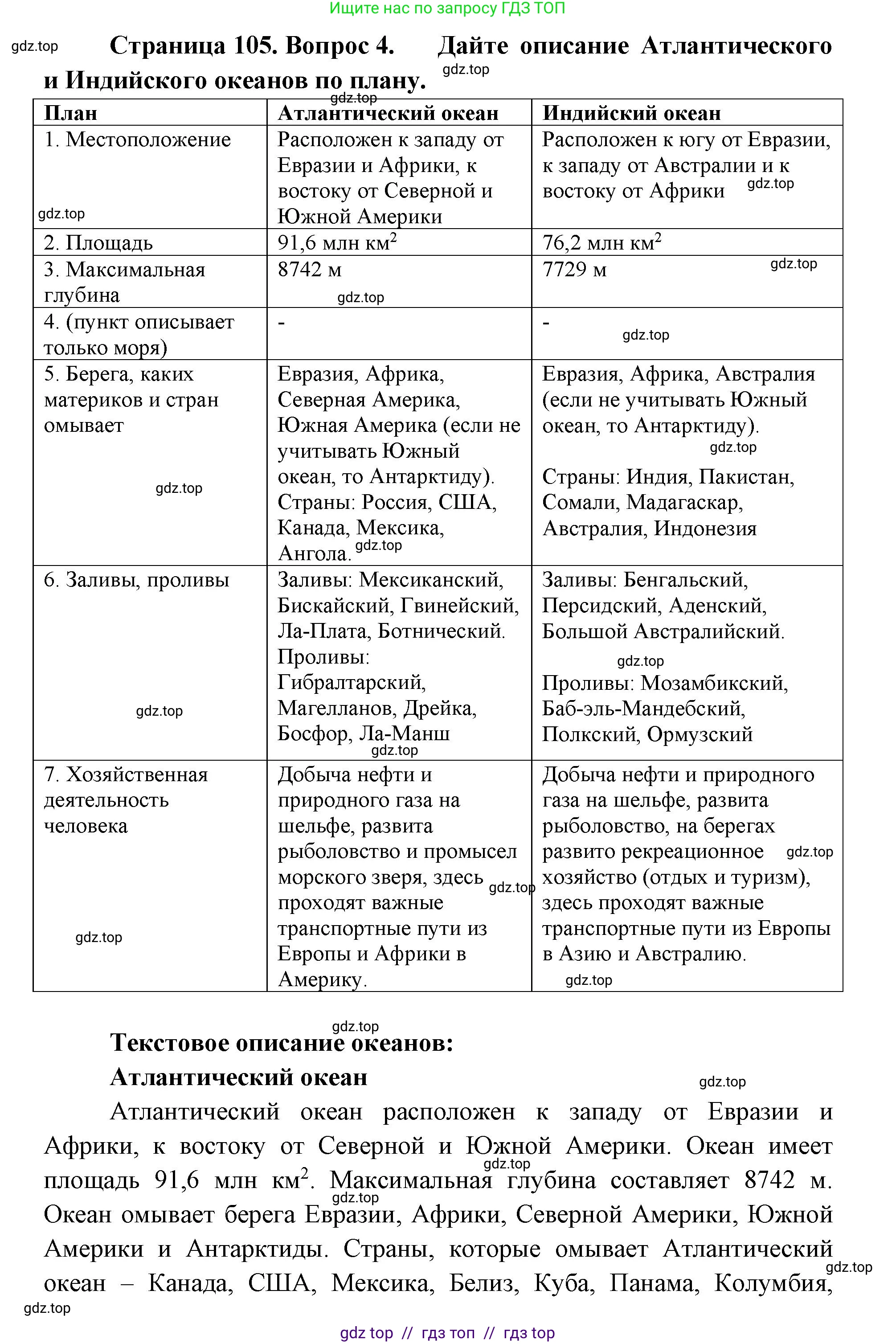 География, 5-6 класс Учебник, авторы: Алексеев Александр Иванович, Николина Вера Викторовна, Липкина Елена Карловна, Болысов Сергей Иванович, Кузнецова Галина Юрьевна, издательство Просвещение, Москва, 2023, жёлтого цвета, страница 105, номер 4, Решение2