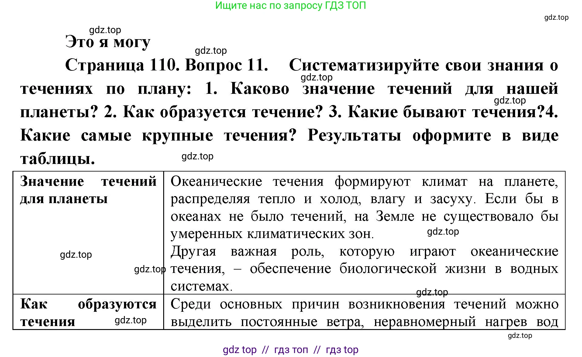 География, 5-6 класс Учебник, авторы: Алексеев Александр Иванович, Николина Вера Викторовна, Липкина Елена Карловна, Болысов Сергей Иванович, Кузнецова Галина Юрьевна, издательство Просвещение, Москва, 2023, жёлтого цвета, страница 110, номер 11, Решение2