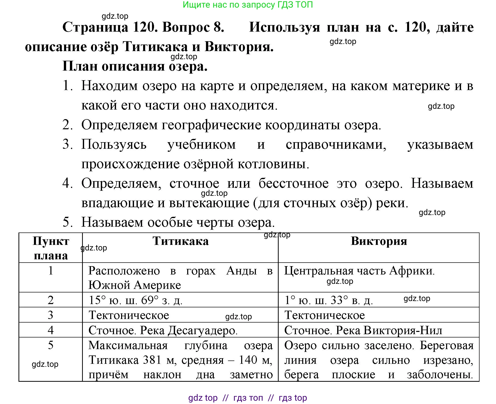 География, 5-6 класс Учебник, авторы: Алексеев Александр Иванович, Николина Вера Викторовна, Липкина Елена Карловна, Болысов Сергей Иванович, Кузнецова Галина Юрьевна, издательство Просвещение, Москва, 2023, жёлтого цвета, страница 120, номер 8, Решение2