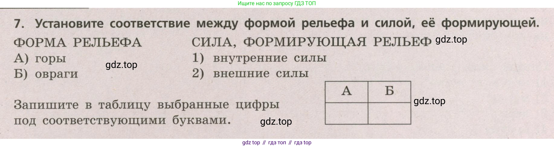 ГДЗ География, 5-6 класс Проверочные работы, авторы: Бондарева Мария Владимировна, Шидловский Игорь Михайлович, издательство Просвещение, Москва, 2023, жёлтого цвета, страница 26, номер 7, Условие