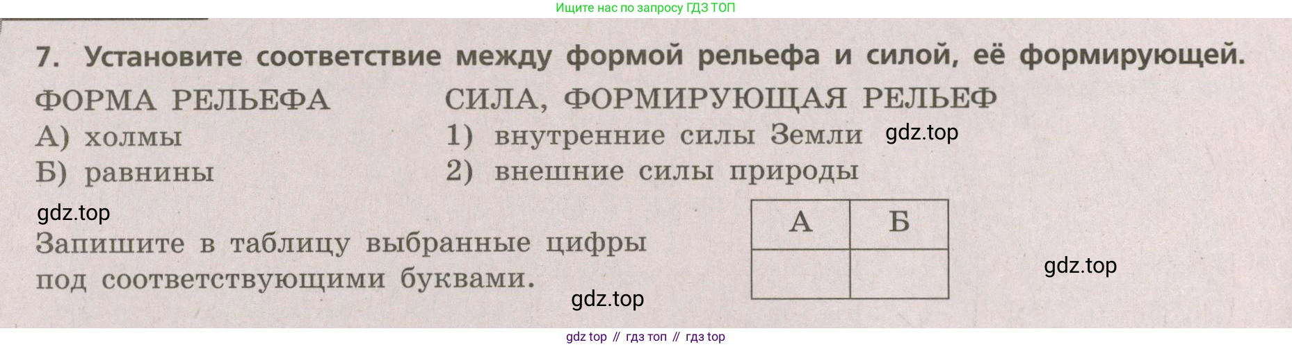 ГДЗ География, 5-6 класс Проверочные работы, авторы: Бондарева Мария Владимировна, Шидловский Игорь Михайлович, издательство Просвещение, Москва, 2023, жёлтого цвета, страница 28, номер 7, Условие