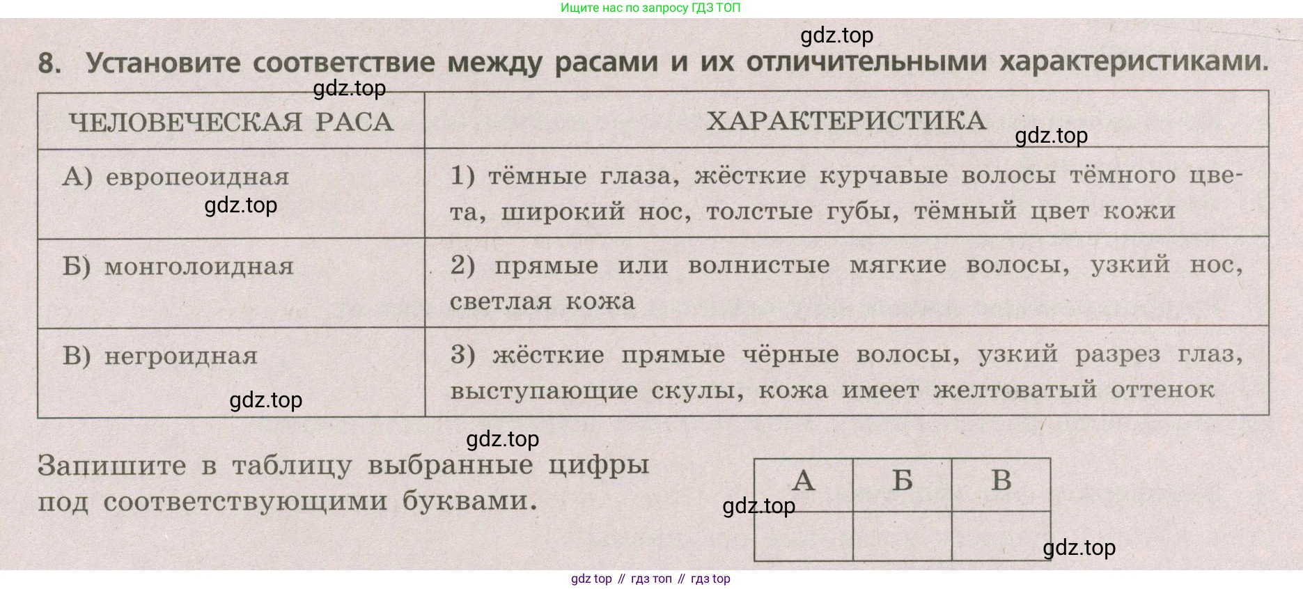 ГДЗ География, 5-6 класс Проверочные работы, авторы: Бондарева Мария Владимировна, Шидловский Игорь Михайлович, издательство Просвещение, Москва, 2023, жёлтого цвета, страница 47, номер 8, Условие