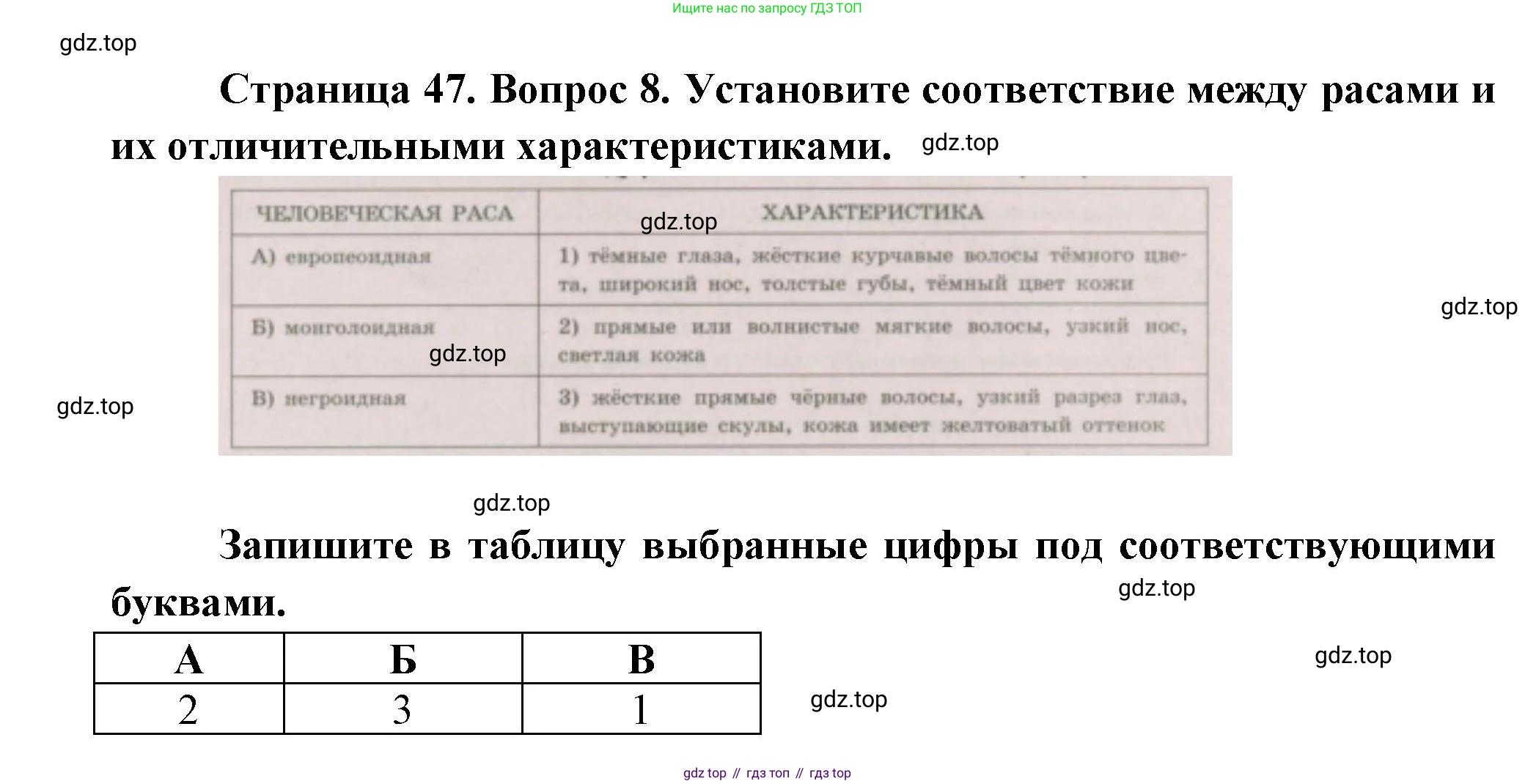 ГДЗ География, 5-6 класс Проверочные работы, авторы: Бондарева Мария Владимировна, Шидловский Игорь Михайлович, издательство Просвещение, Москва, 2023, жёлтого цвета, страница 47, номер 8, Решение