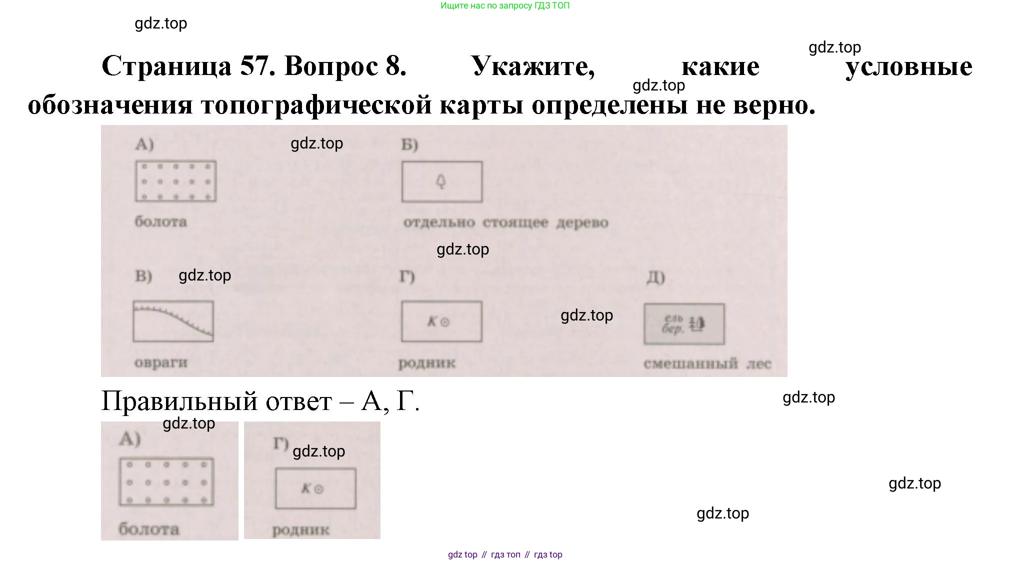 ГДЗ География, 5-6 класс Проверочные работы, авторы: Бондарева Мария Владимировна, Шидловский Игорь Михайлович, издательство Просвещение, Москва, 2023, жёлтого цвета, страница 57, номер 8, Решение