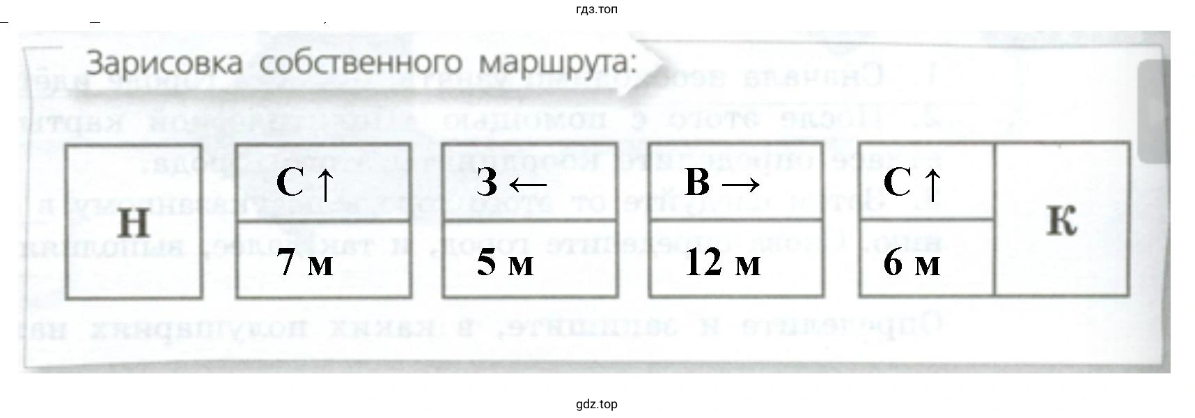 Сделать графическую зарисовку для своего маршрута. Для каждой точки укажите азимут и расстояние