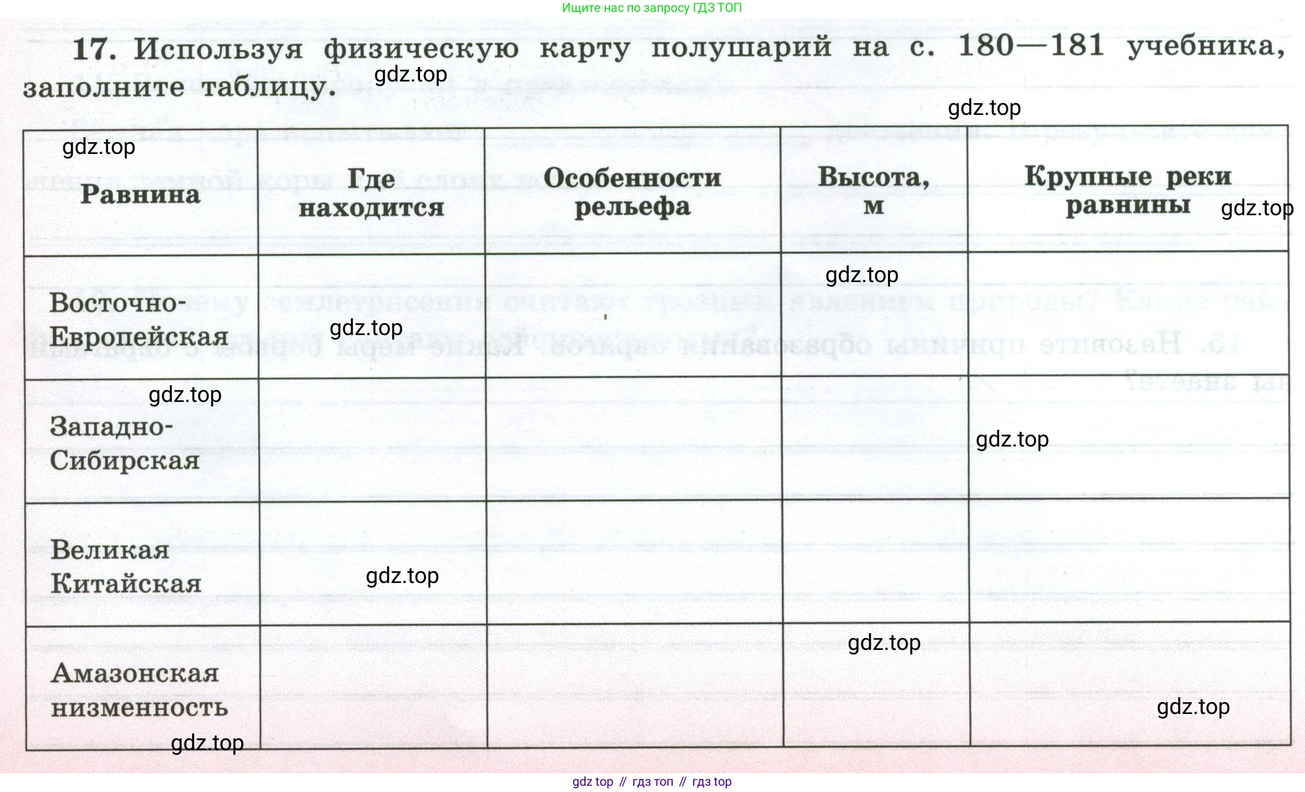 ГДЗ География, 5-6 класс Мой тренажёр, автор: Николина Вера Викторовна, издательство Просвещение, Москва, 2023, жёлтого цвета, страница 34, номер 17, Условие