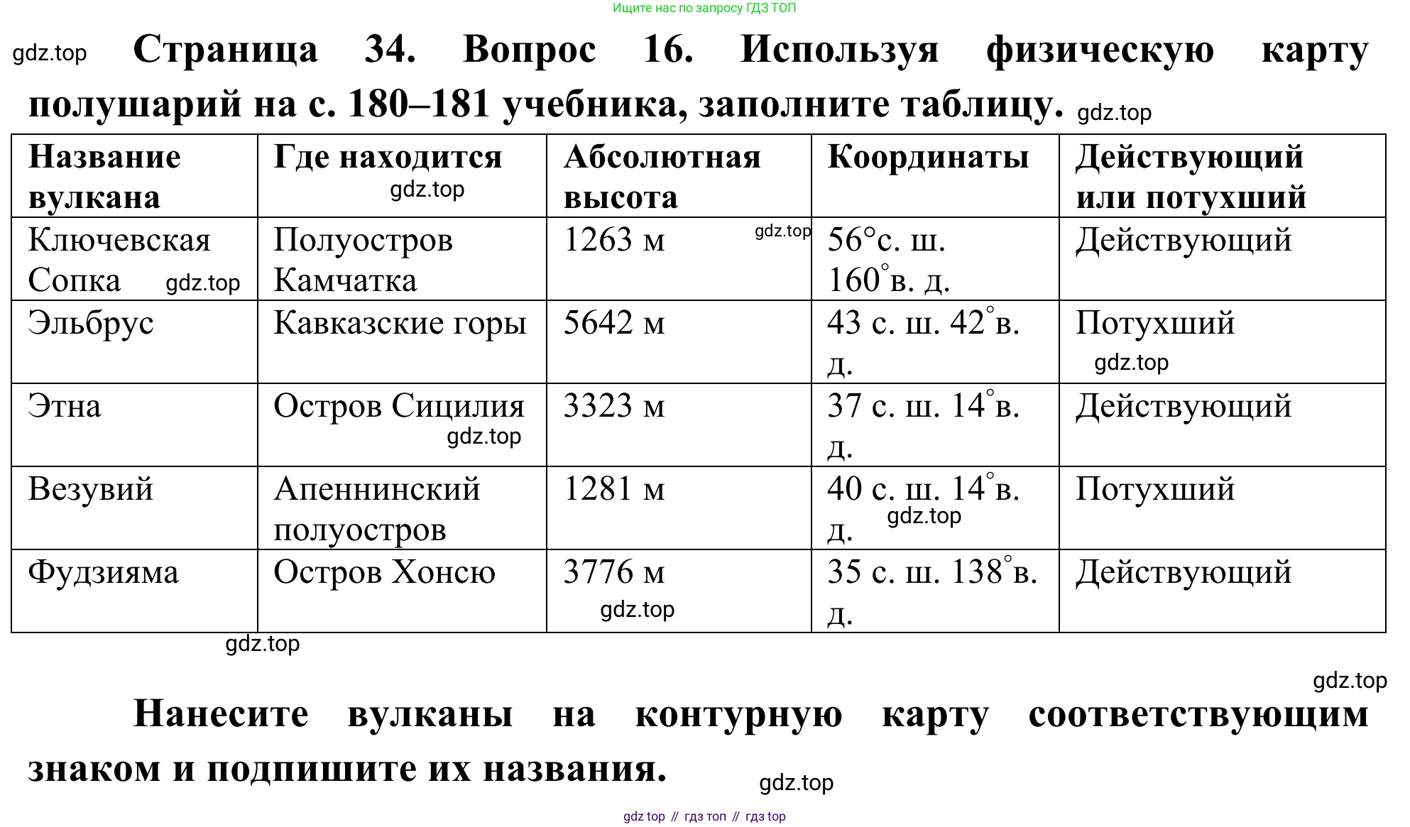 ГДЗ География, 5-6 класс Мой тренажёр, автор: Николина Вера Викторовна, издательство Просвещение, Москва, 2023, жёлтого цвета, страница 34, номер 16, Решение