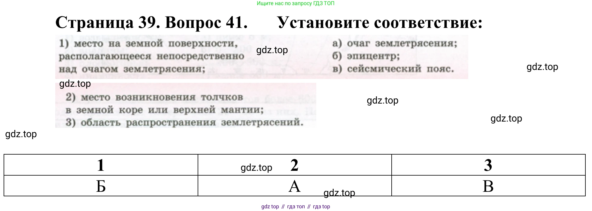ГДЗ География, 5-6 класс Мой тренажёр, автор: Николина Вера Викторовна, издательство Просвещение, Москва, 2023, жёлтого цвета, страница 39, номер 41, Решение
