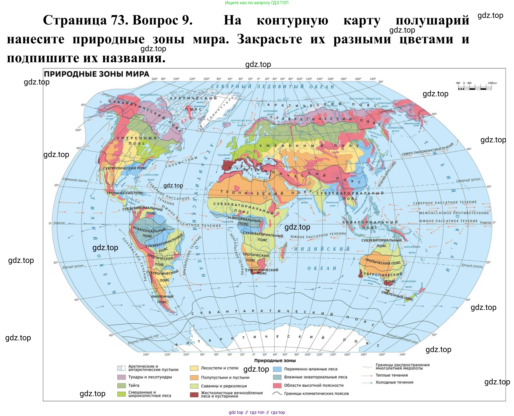 ГДЗ География, 5-6 класс Мой тренажёр, автор: Николина Вера Викторовна, издательство Просвещение, Москва, 2023, жёлтого цвета, страница 73, номер 9, Решение