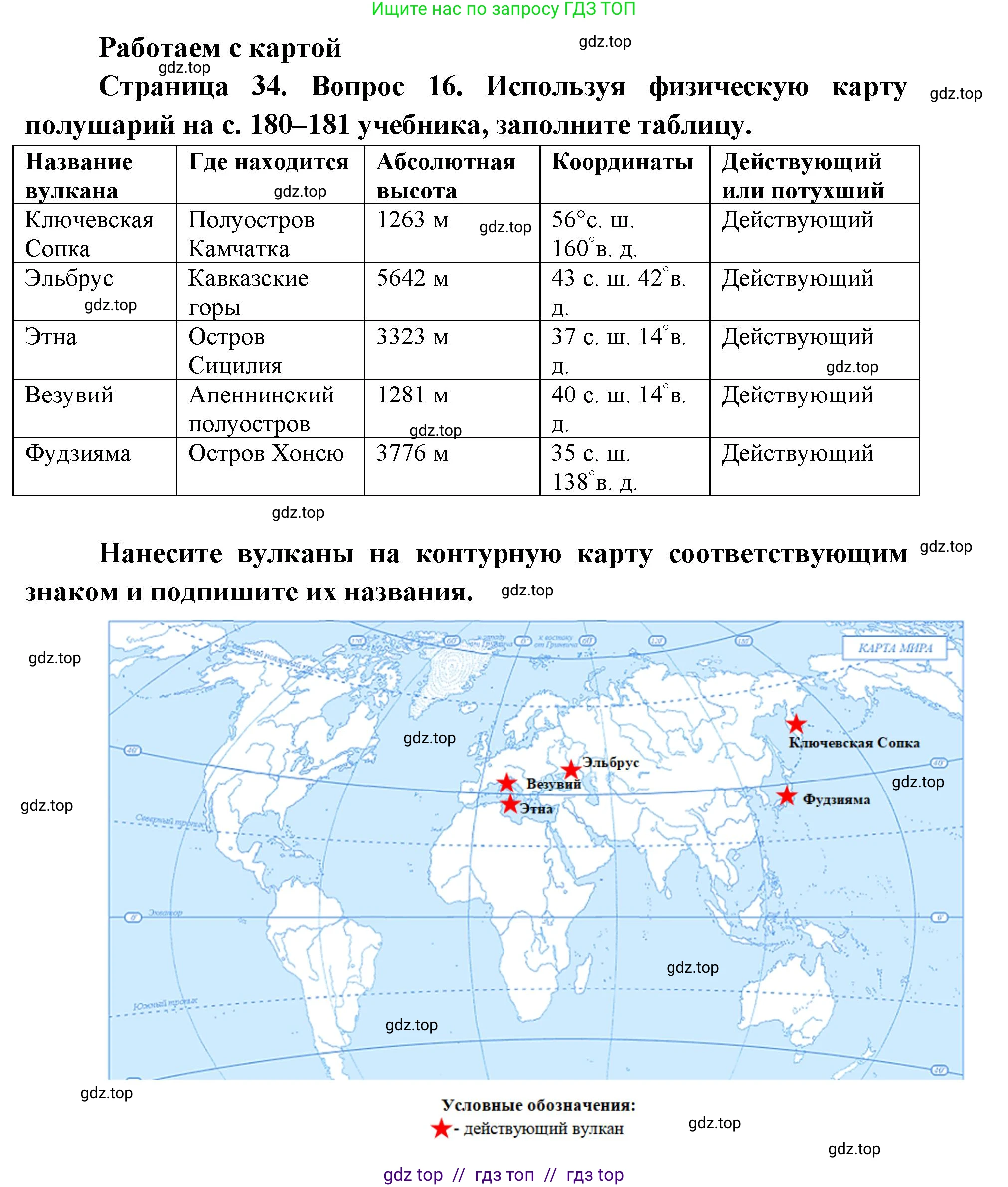 География, 5-6 класс Мой тренажёр, автор: Николина Вера Викторовна, издательство Просвещение, Москва, 2023, жёлтого цвета, страница 34, номер 16, Решение 2