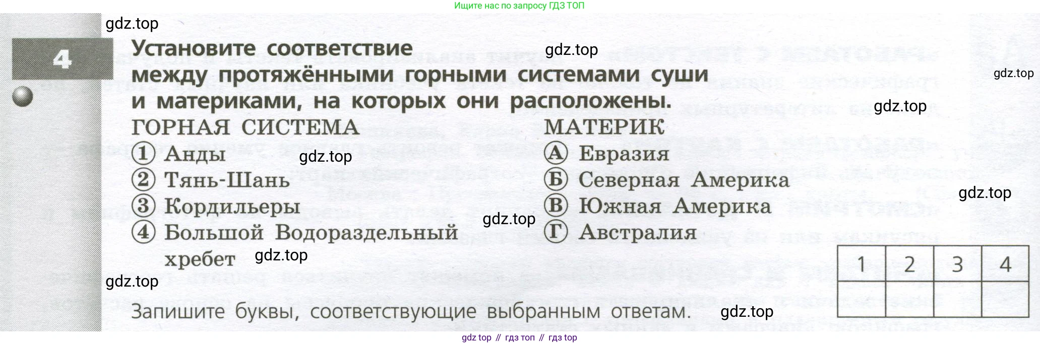 География, 7 класс Тетрадь-тренажёр, авторы: Мишняева Елена Юрьевна, Котляр О Г, Банников Сергей Валерьевич, издательство Просвещение, Москва, бирюзового цвета, страница 4, номер 4, Условие