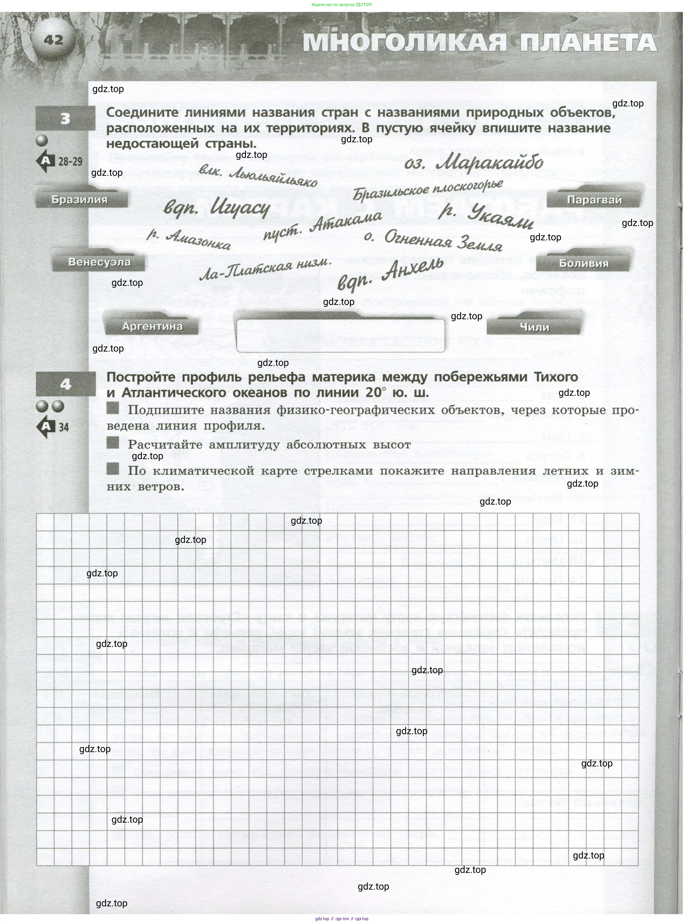 География, 7 класс Тетрадь-тренажёр, авторы: Мишняева Елена Юрьевна, Котляр О Г, Банников Сергей Валерьевич, издательство Просвещение, Москва, бирюзового цвета, страница 42