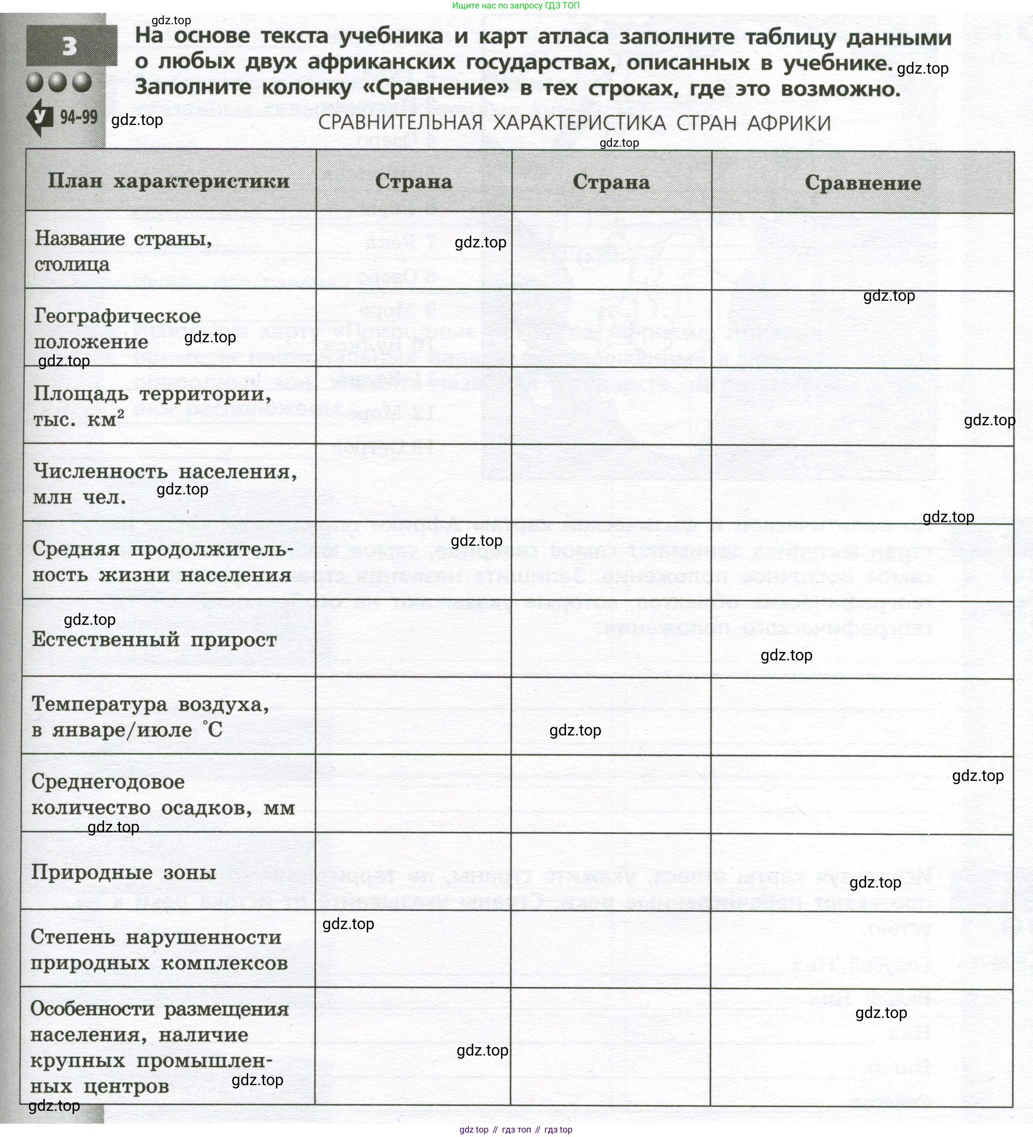 География, 7 класс Тетрадь-тренажёр, авторы: Мишняева Елена Юрьевна, Котляр О Г, Банников Сергей Валерьевич, издательство Просвещение, Москва, бирюзового цвета, страница 33, номер 3, Условие