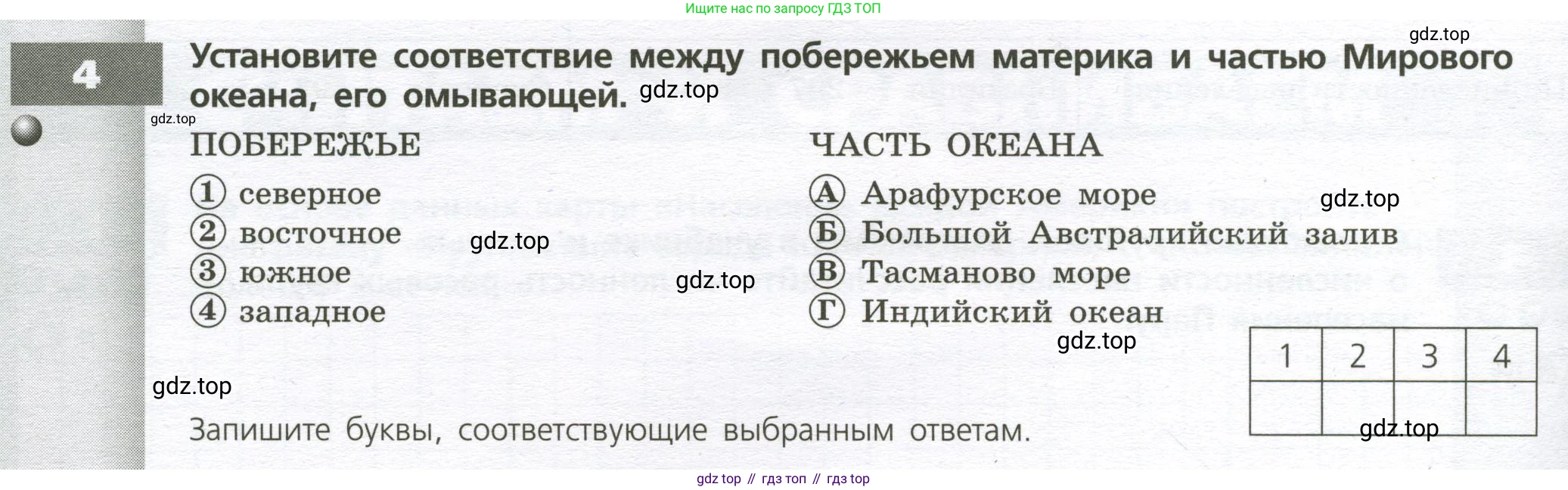 География, 7 класс Тетрадь-тренажёр, авторы: Мишняева Елена Юрьевна, Котляр О Г, Банников Сергей Валерьевич, издательство Просвещение, Москва, бирюзового цвета, страница 48, номер 4, Условие