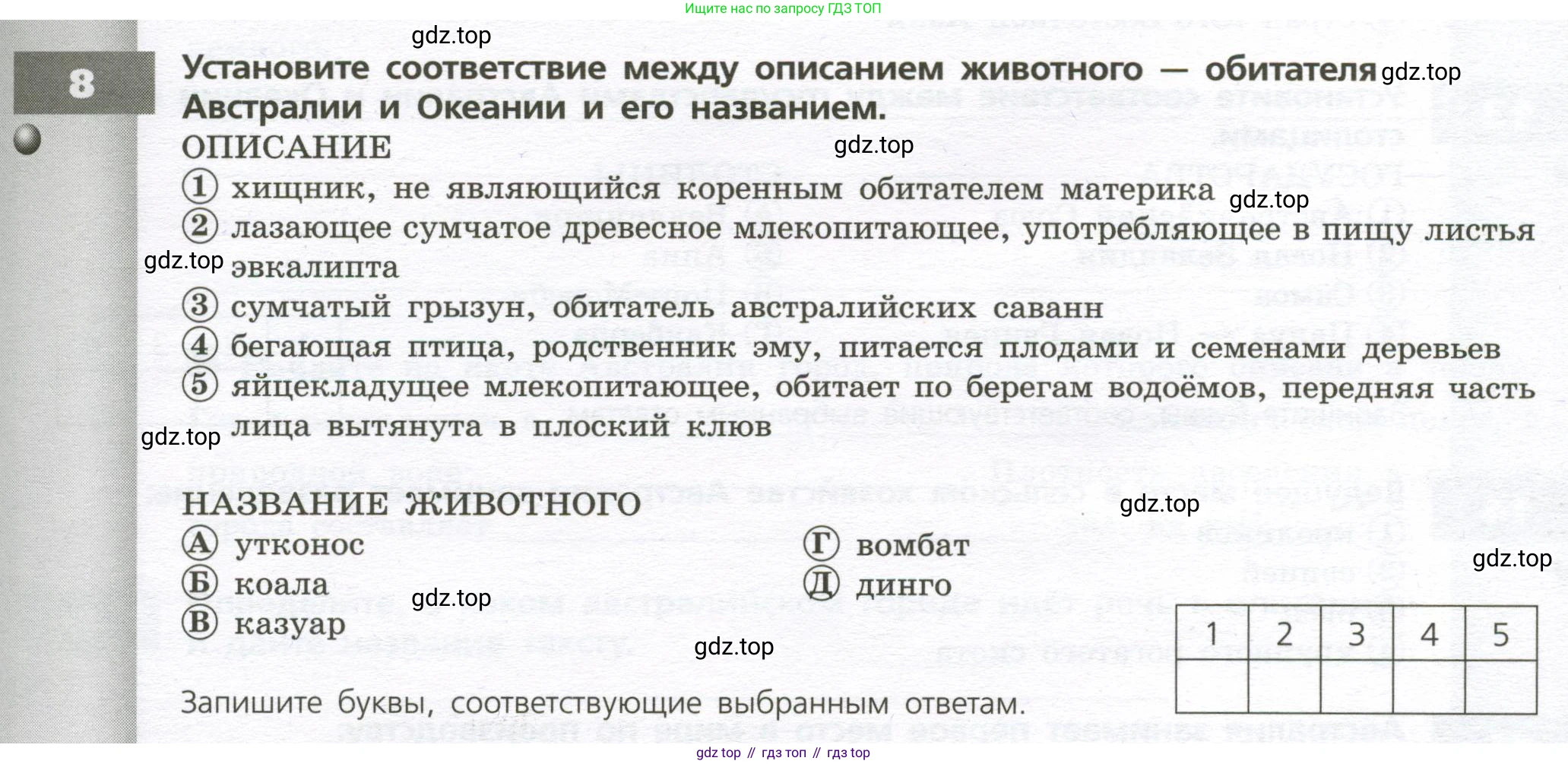 География, 7 класс Тетрадь-тренажёр, авторы: Мишняева Елена Юрьевна, Котляр О Г, Банников Сергей Валерьевич, издательство Просвещение, Москва, бирюзового цвета, страница 49, номер 8, Условие