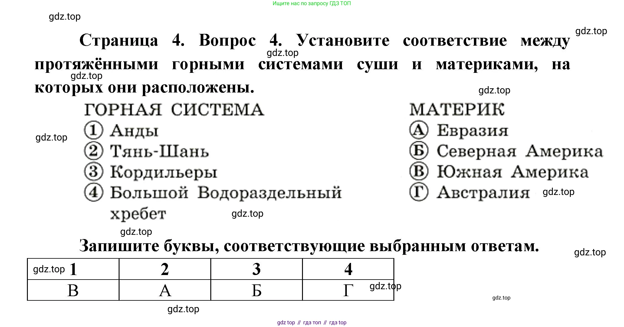 География, 7 класс Тетрадь-тренажёр, авторы: Мишняева Елена Юрьевна, Котляр О Г, Банников Сергей Валерьевич, издательство Просвещение, Москва, бирюзового цвета, страница 4, номер 4, Решение