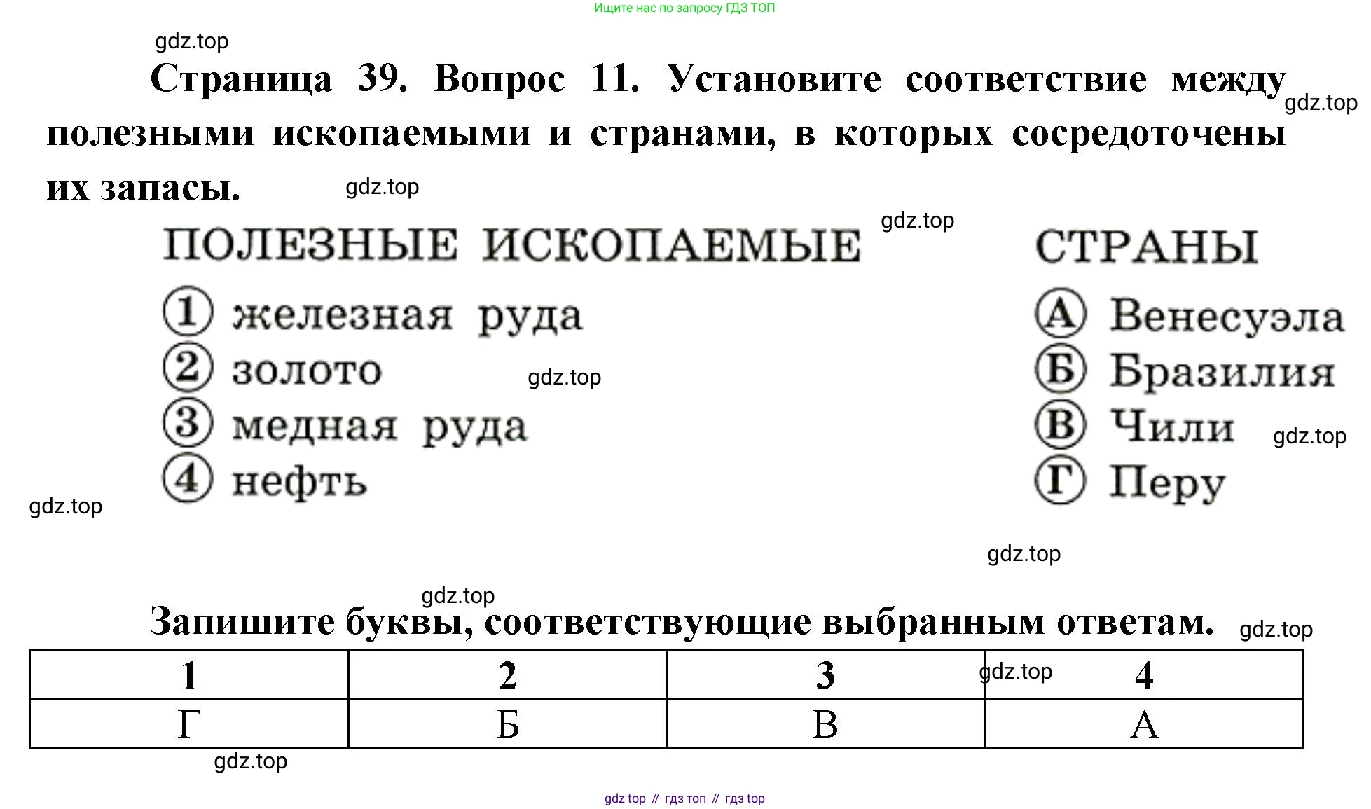 География, 7 класс Тетрадь-тренажёр, авторы: Мишняева Елена Юрьевна, Котляр О Г, Банников Сергей Валерьевич, издательство Просвещение, Москва, бирюзового цвета, страница 39, номер 11, Решение