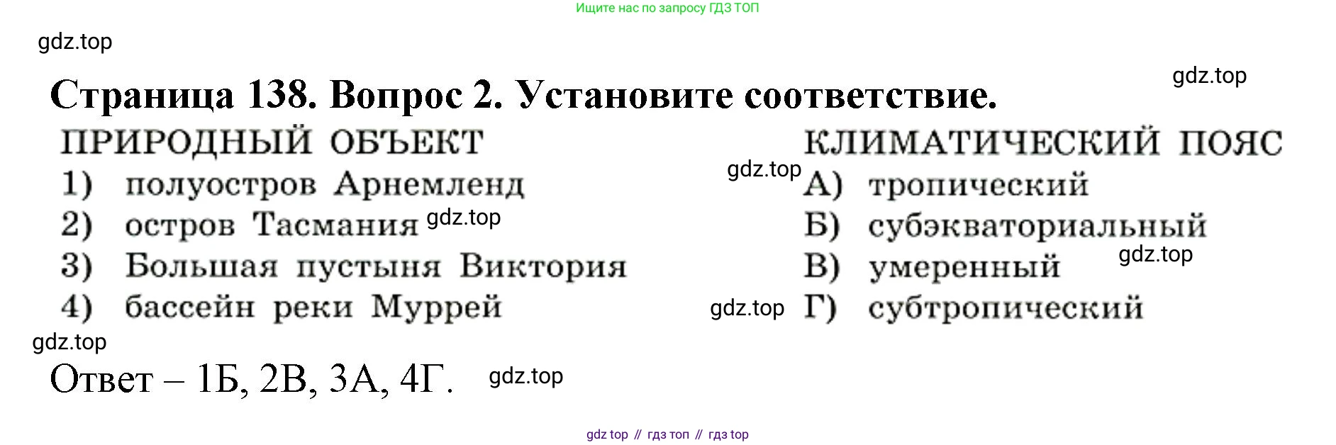 ГДЗ География, 7 класс Учебник, авторы: Кузнецов Александр Павлович, Савельева Людмила Евгеньевна, Дронов Виктор Павлович, издательство Просвещение, Москва, 2023, бирюзового цвета, страница 138, номер 2, Решение