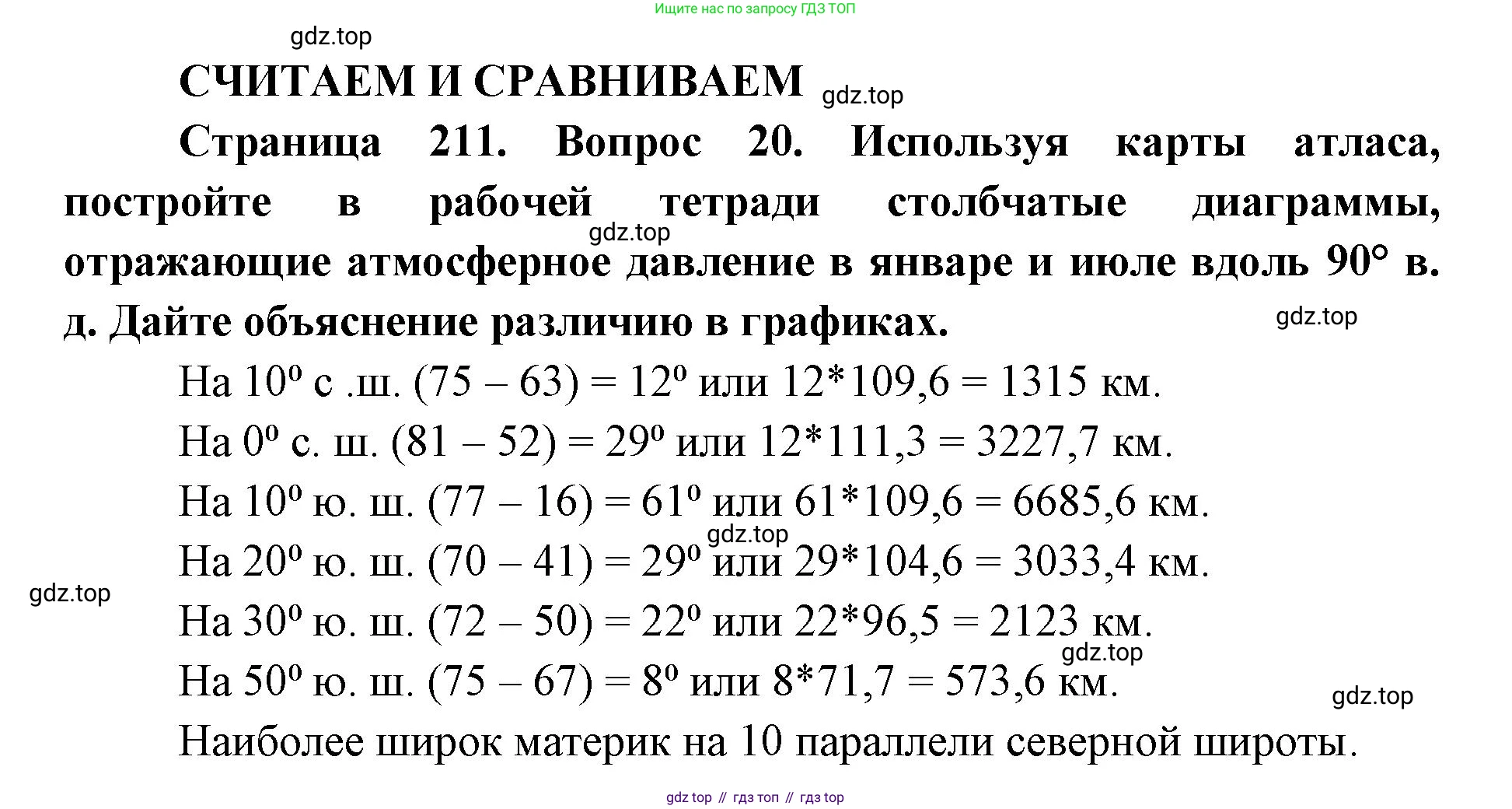 ГДЗ География, 7 класс Учебник, авторы: Кузнецов Александр Павлович, Савельева Людмила Евгеньевна, Дронов Виктор Павлович, издательство Просвещение, Москва, 2023, бирюзового цвета, страница 211, номер 20, Решение