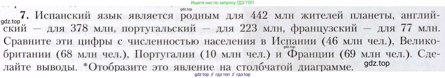 География, 7 класс Учебник, авторы: Алексеев Александр Иванович, Николина Вера Викторовна, Липкина Елена Карловна, Болысов Сергей Иванович, Ачкасова Татьяна Анатольевна, Кузнецова Галина Юрьевна, издательство Просвещение, Москва, 2023, жёлтого цвета, страница 199, номер 7, Условие 2019-2022