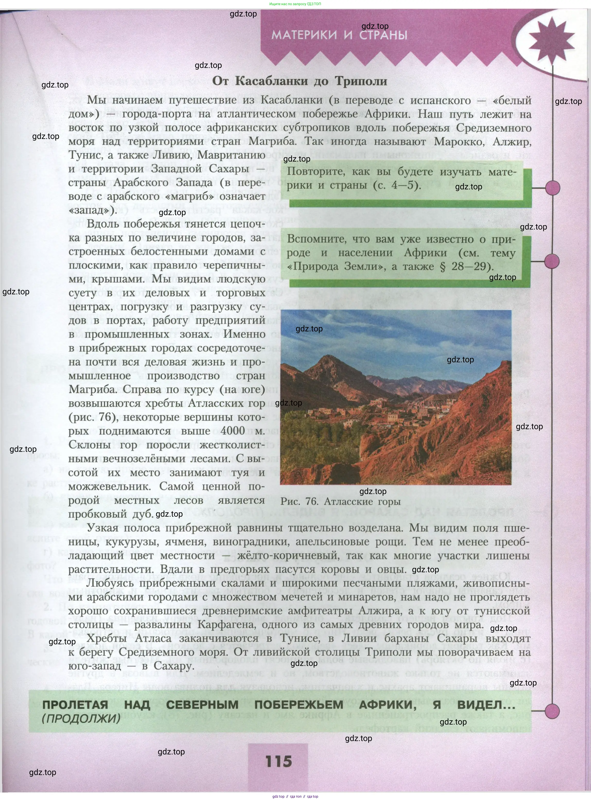 География, 7 класс Учебник, авторы: Алексеев Александр Иванович, Николина Вера Викторовна, Липкина Елена Карловна, Болысов Сергей Иванович, Ачкасова Татьяна Анатольевна, Кузнецова Галина Юрьевна, издательство Просвещение, Москва, 2023, жёлтого цвета, страница 115