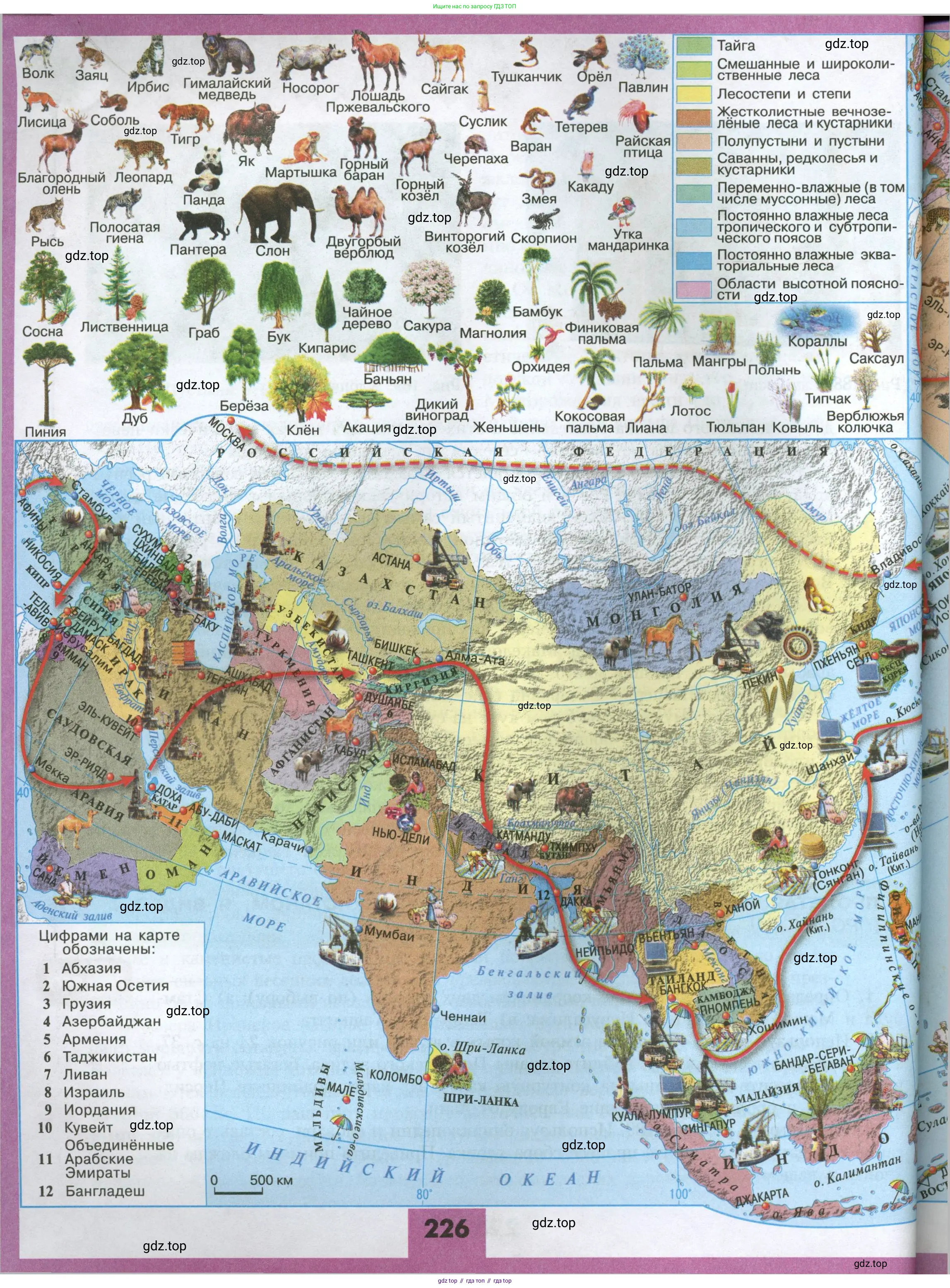 География, 7 класс Учебник, авторы: Алексеев Александр Иванович, Николина Вера Викторовна, Липкина Елена Карловна, Болысов Сергей Иванович, Ачкасова Татьяна Анатольевна, Кузнецова Галина Юрьевна, издательство Просвещение, Москва, 2023, жёлтого цвета, страница 226