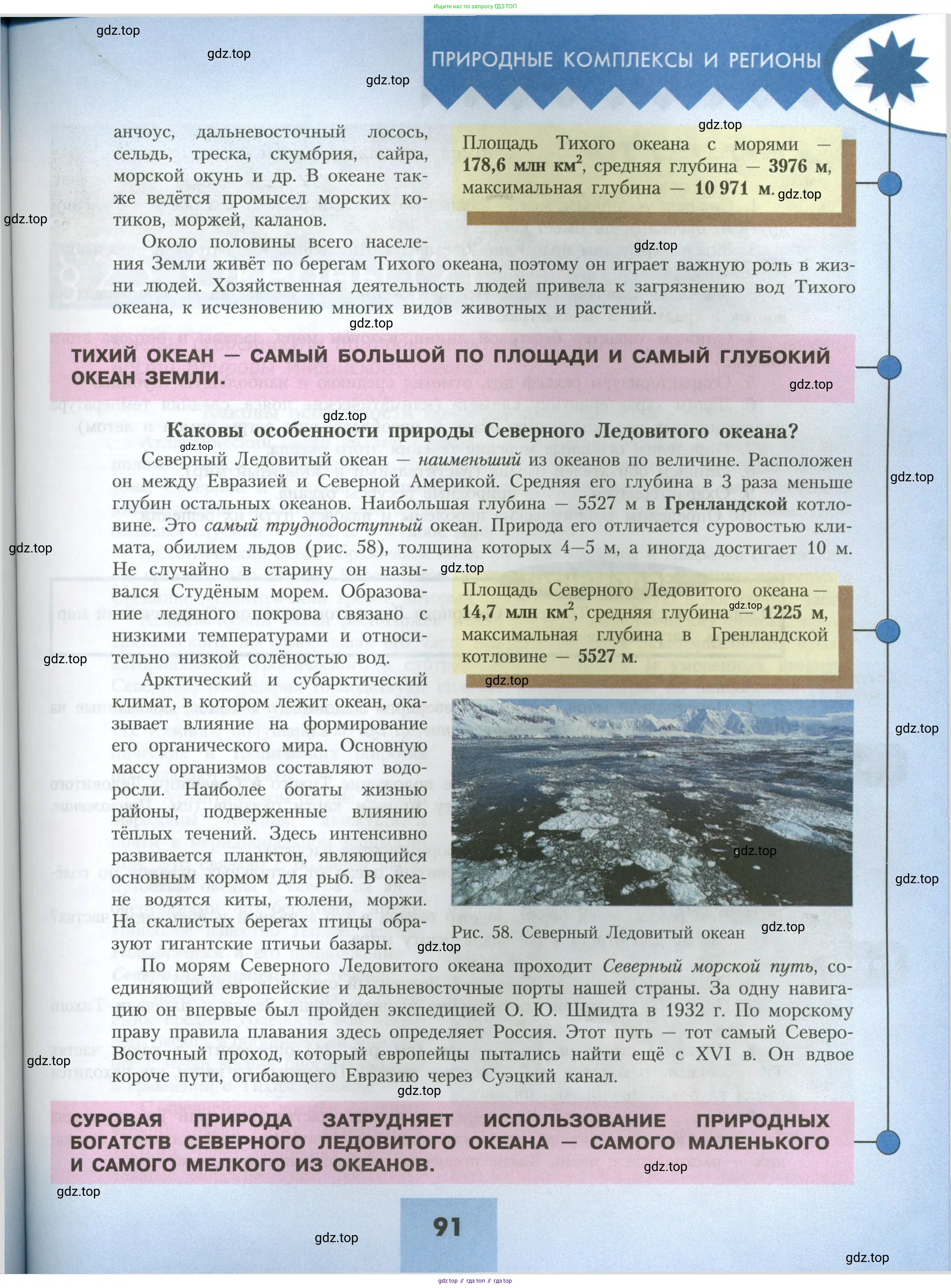 География, 7 класс Учебник, авторы: Алексеев Александр Иванович, Николина Вера Викторовна, Липкина Елена Карловна, Болысов Сергей Иванович, Ачкасова Татьяна Анатольевна, Кузнецова Галина Юрьевна, издательство Просвещение, Москва, 2023, жёлтого цвета, страница 91