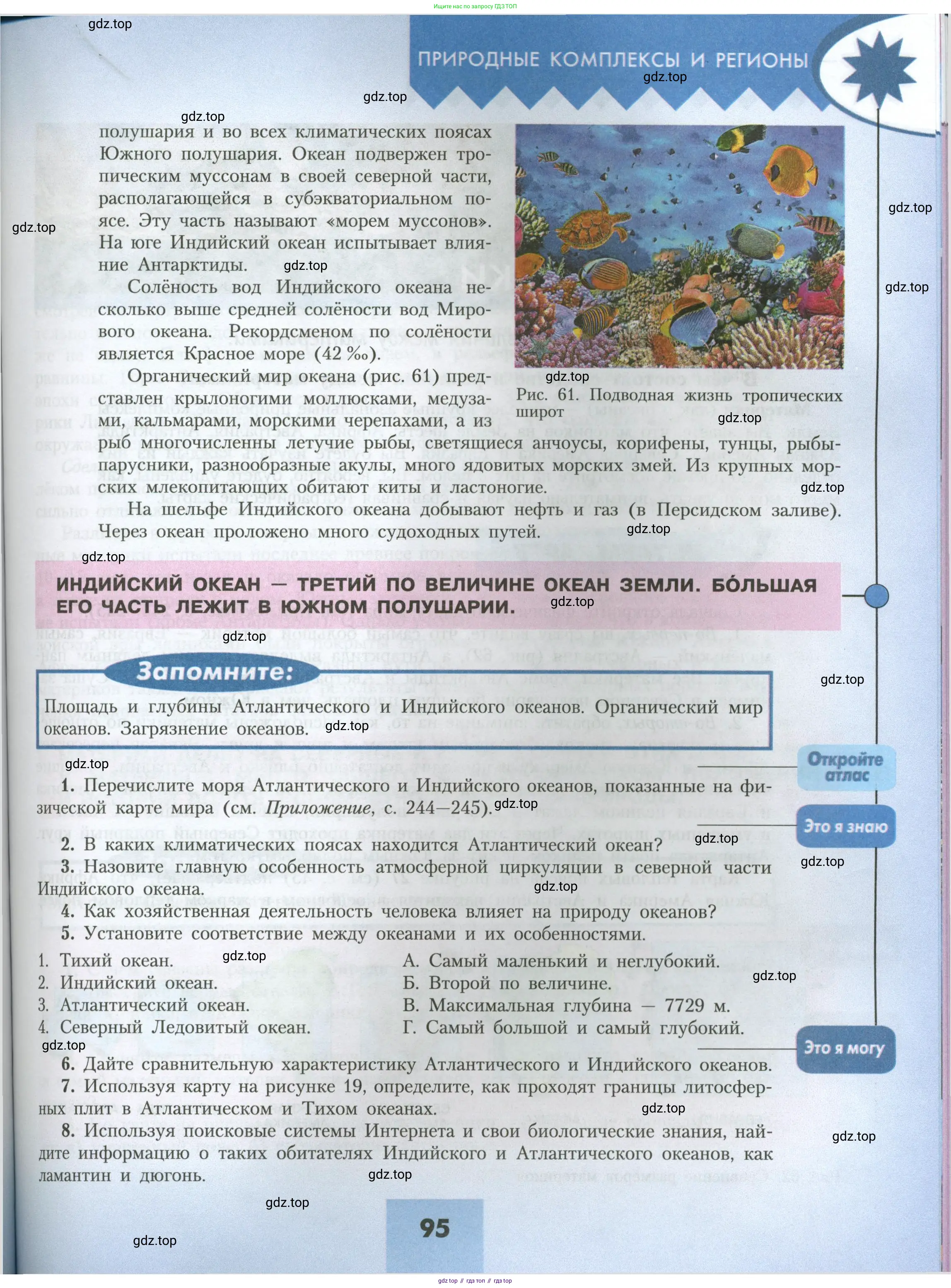 География, 7 класс Учебник, авторы: Алексеев Александр Иванович, Николина Вера Викторовна, Липкина Елена Карловна, Болысов Сергей Иванович, Ачкасова Татьяна Анатольевна, Кузнецова Галина Юрьевна, издательство Просвещение, Москва, 2023, жёлтого цвета, страница 95