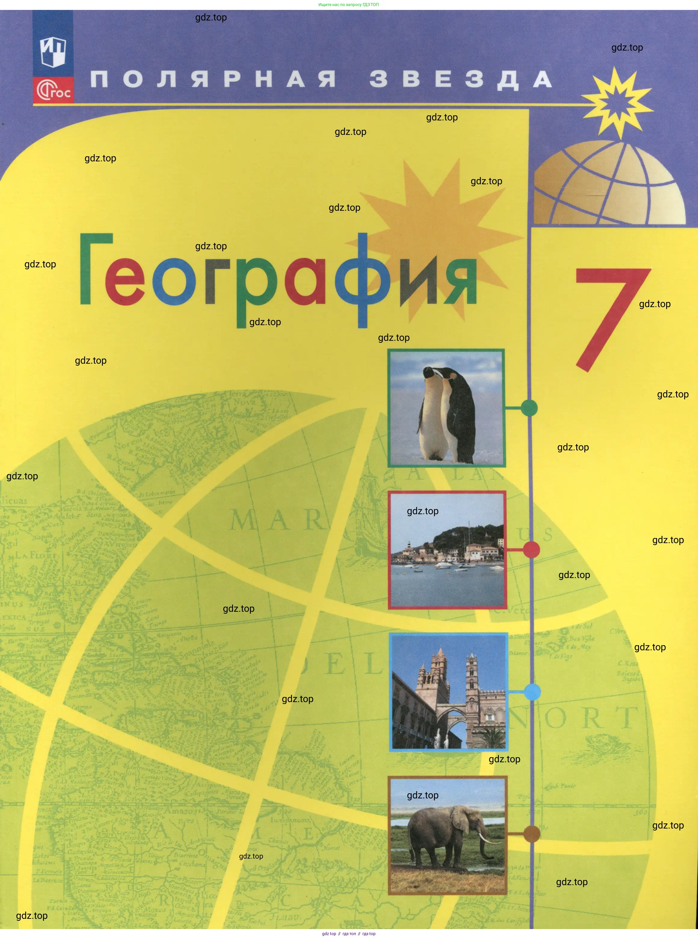 География, 7 класс Учебник, авторы: Алексеев Александр Иванович, Николина Вера Викторовна, Липкина Елена Карловна, Болысов Сергей Иванович, Ачкасова Татьяна Анатольевна, Кузнецова Галина Юрьевна, издательство Просвещение, Москва, 2023, жёлтого цвета,