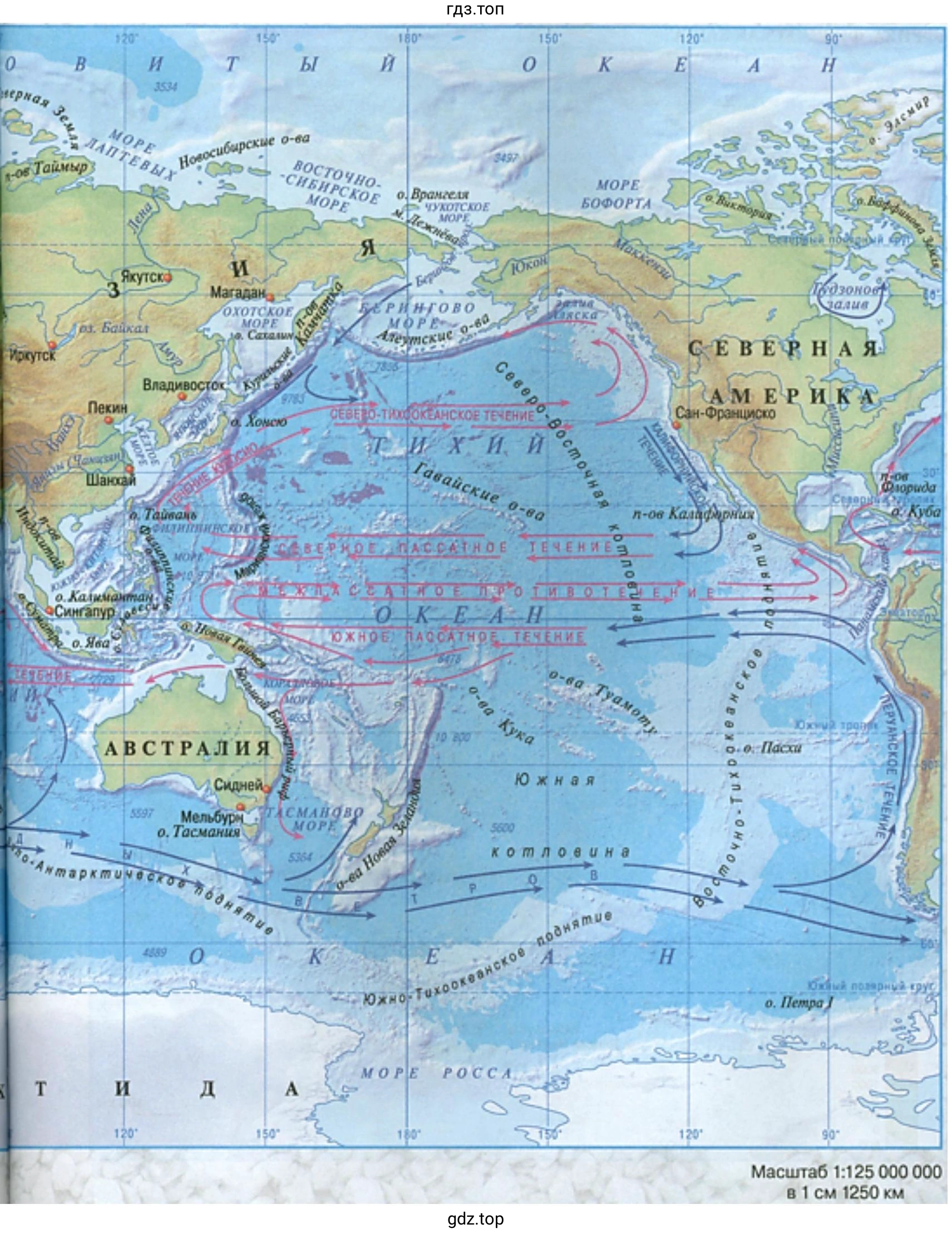 Рисунок 4. Карта океанов 