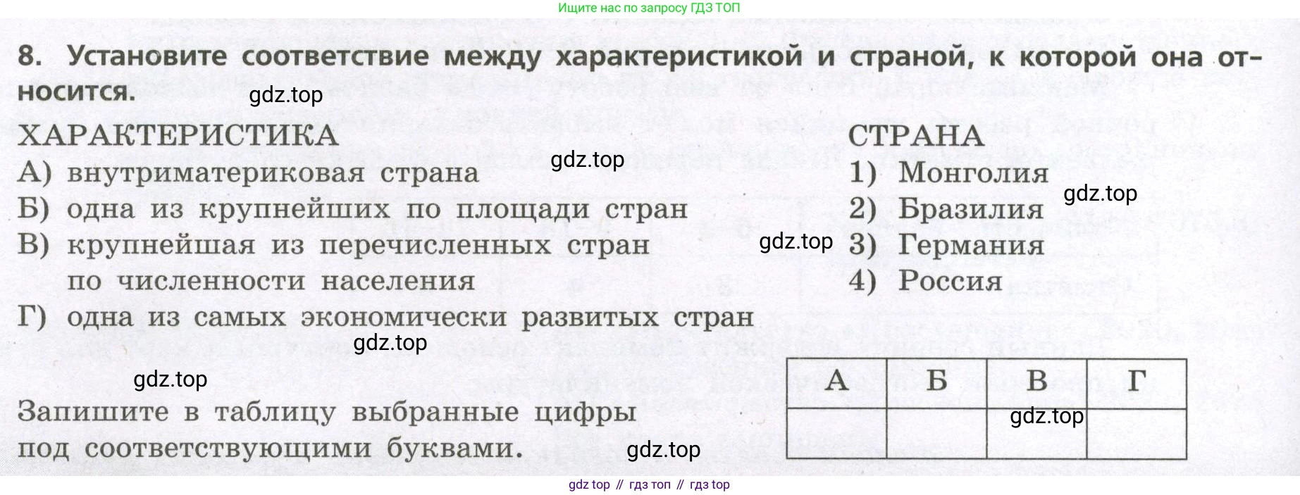 География, 7 класс Проверочные работы, авторы: Бондарева Мария Владимировна, Шидловский Игорь Михайлович, издательство Просвещение, Москва, 2023, жёлтого цвета, страница 4, номер 8, Условие