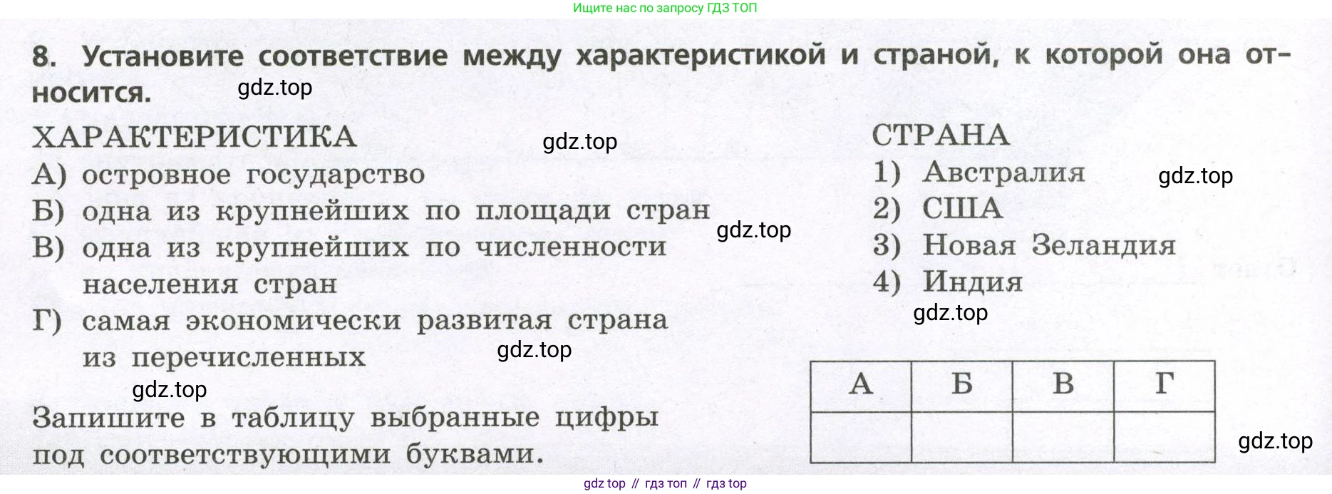 География, 7 класс Проверочные работы, авторы: Бондарева Мария Владимировна, Шидловский Игорь Михайлович, издательство Просвещение, Москва, 2023, жёлтого цвета, страница 6, номер 8, Условие