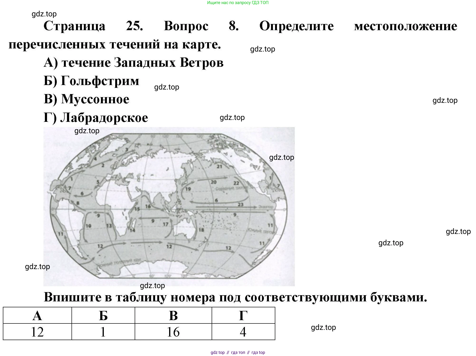География, 7 класс Проверочные работы, авторы: Бондарева Мария Владимировна, Шидловский Игорь Михайлович, издательство Просвещение, Москва, 2023, жёлтого цвета, страница 25, номер 8, Решение