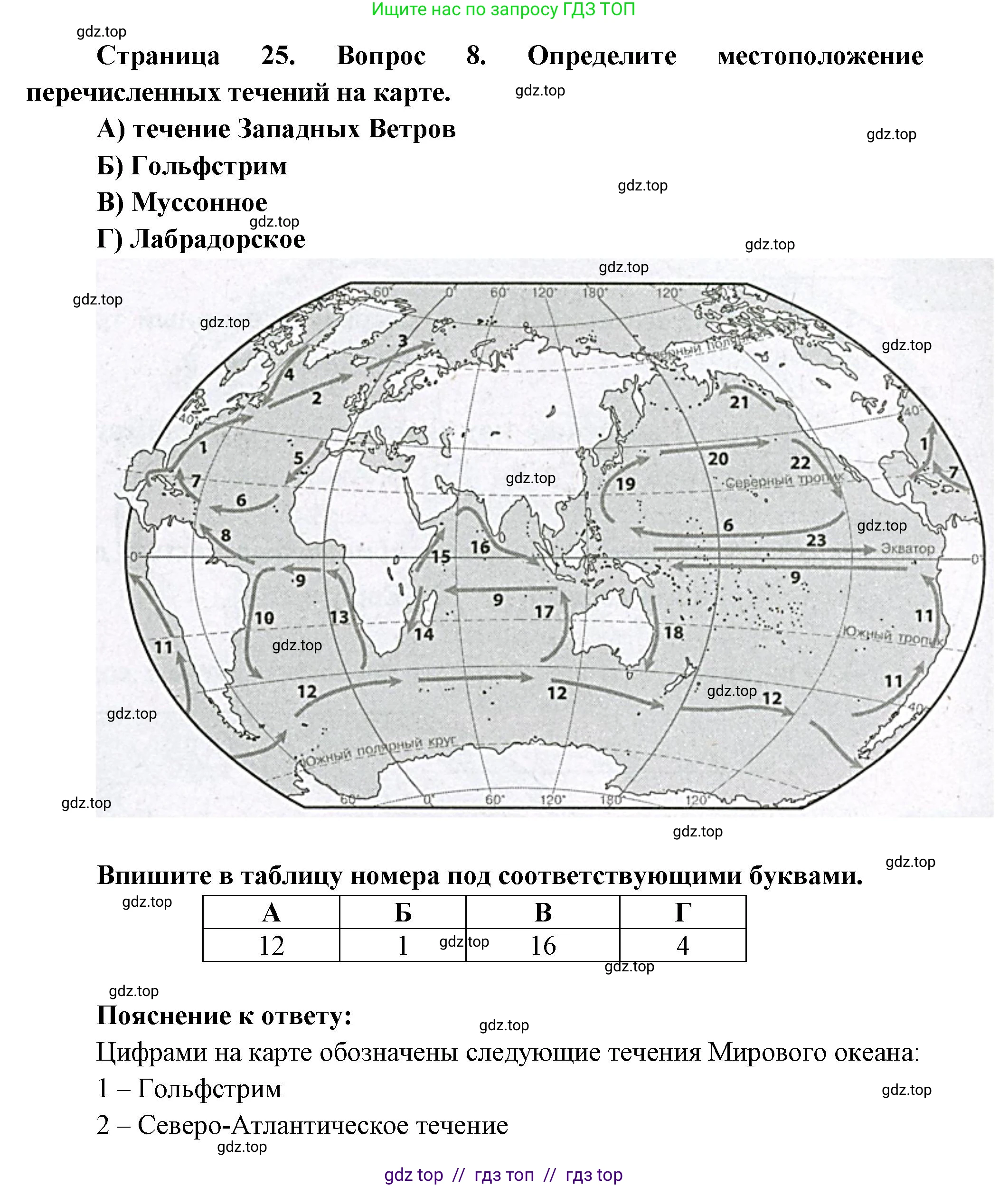 География, 7 класс Проверочные работы, авторы: Бондарева Мария Владимировна, Шидловский Игорь Михайлович, издательство Просвещение, Москва, 2023, жёлтого цвета, страница 25, номер 8, Решение 2