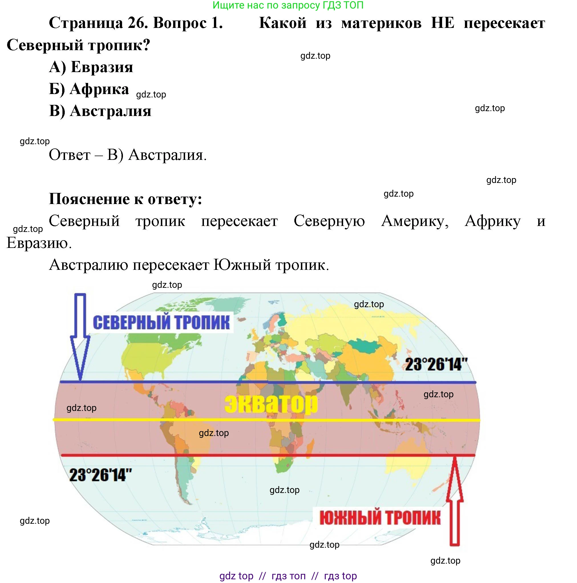 География, 7 класс Проверочные работы, авторы: Бондарева Мария Владимировна, Шидловский Игорь Михайлович, издательство Просвещение, Москва, 2023, жёлтого цвета, страница 26, номер 1, Решение 2