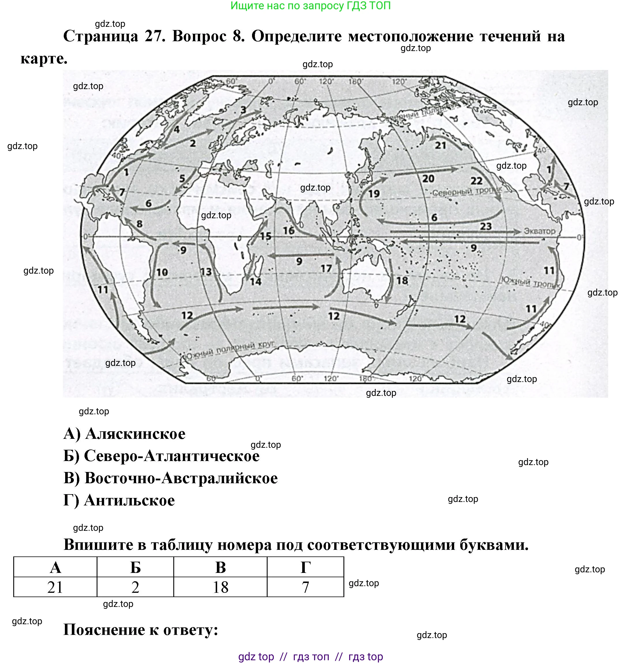География, 7 класс Проверочные работы, авторы: Бондарева Мария Владимировна, Шидловский Игорь Михайлович, издательство Просвещение, Москва, 2023, жёлтого цвета, страница 27, номер 8, Решение 2