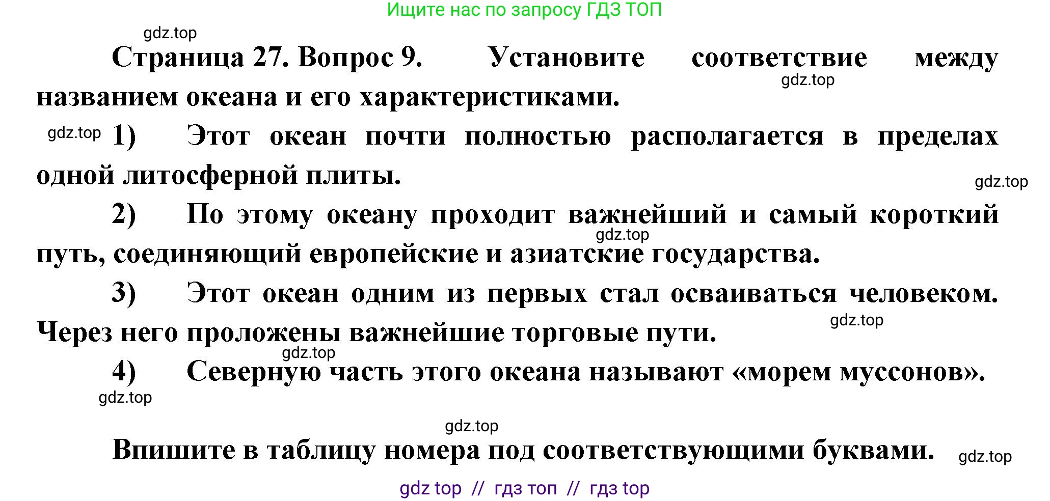 География, 7 класс Проверочные работы, авторы: Бондарева Мария Владимировна, Шидловский Игорь Михайлович, издательство Просвещение, Москва, 2023, жёлтого цвета, страница 27, номер 9, Решение 2