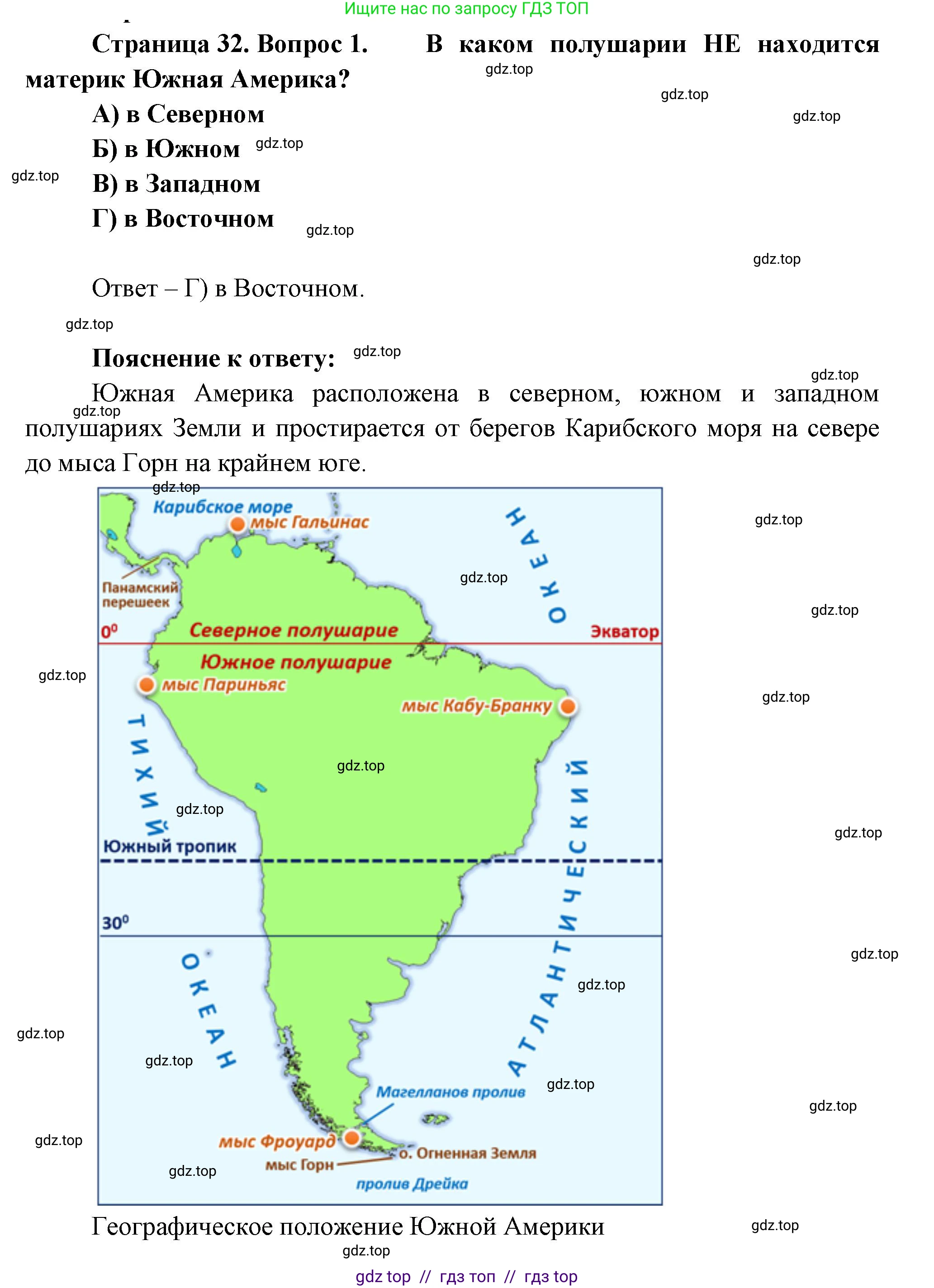География, 7 класс Проверочные работы, авторы: Бондарева Мария Владимировна, Шидловский Игорь Михайлович, издательство Просвещение, Москва, 2023, жёлтого цвета, страница 32, номер 1, Решение 2