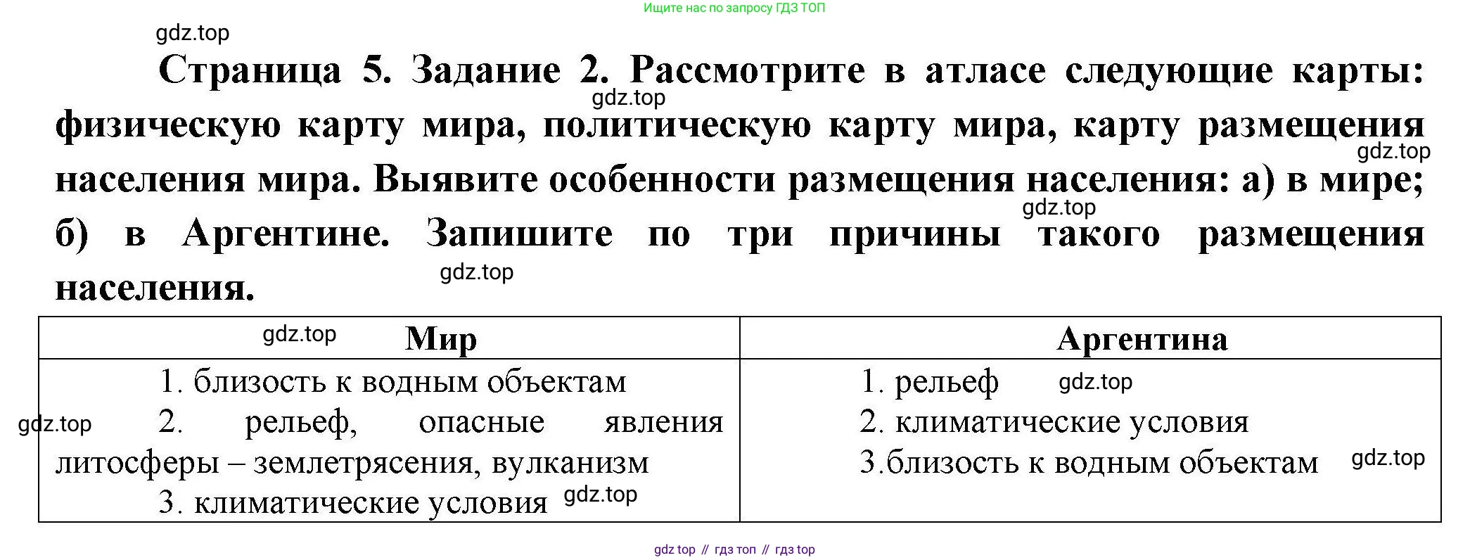 География, 7 класс Практические работы, автор: Дубинина Софья Петровна, издательство Просвещение, Москва, 2023, жёлтого цвета, страница 5, номер 2, Решение