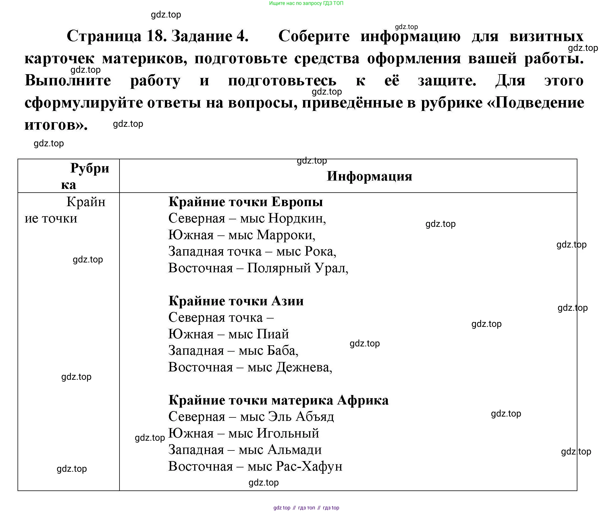 География, 7 класс Практические работы, автор: Дубинина Софья Петровна, издательство Просвещение, Москва, 2023, жёлтого цвета, страница 18, номер 4, Решение