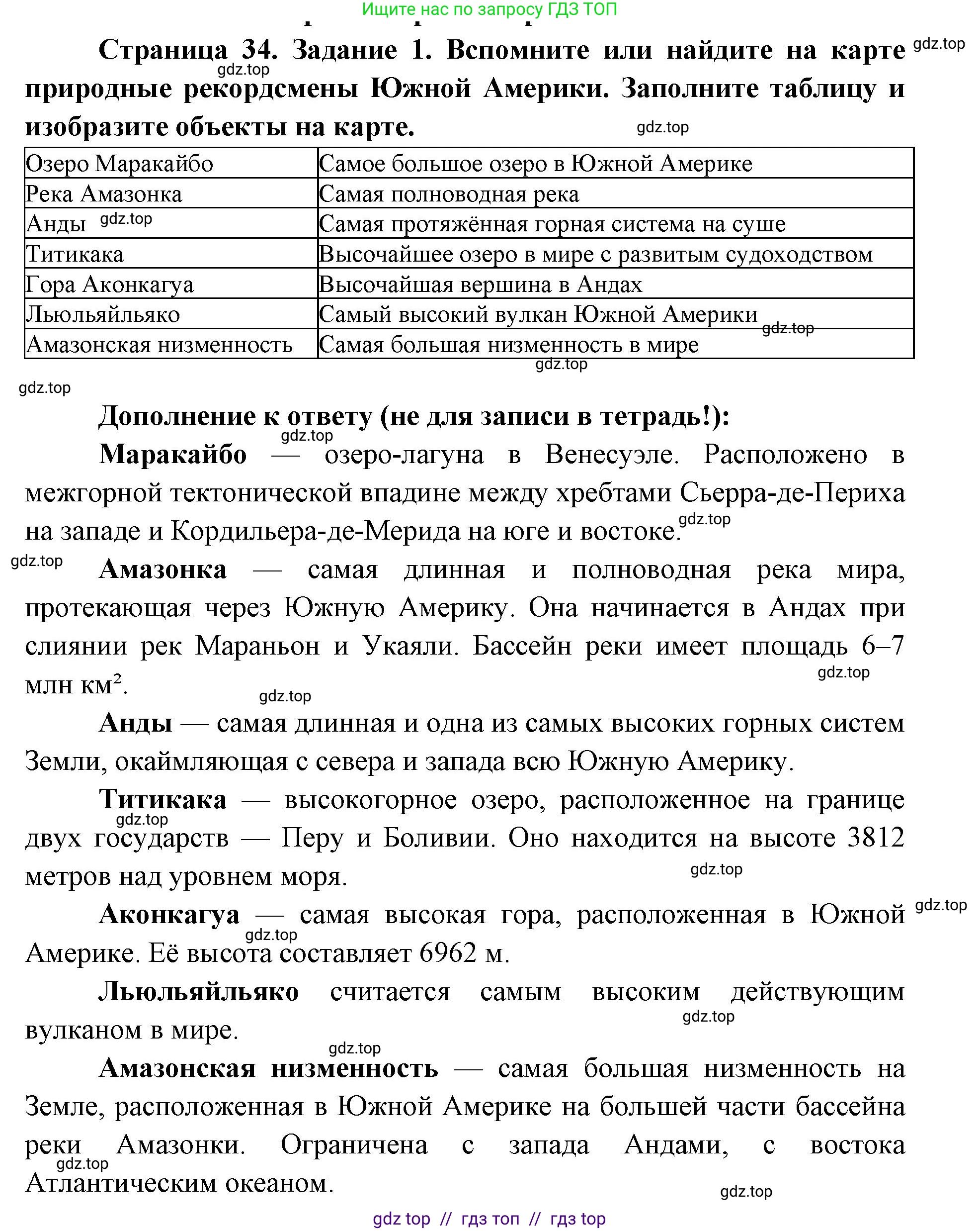 География, 7 класс Практические работы, автор: Дубинина Софья Петровна, издательство Просвещение, Москва, 2023, жёлтого цвета, страница 34, номер 1, Решение 2