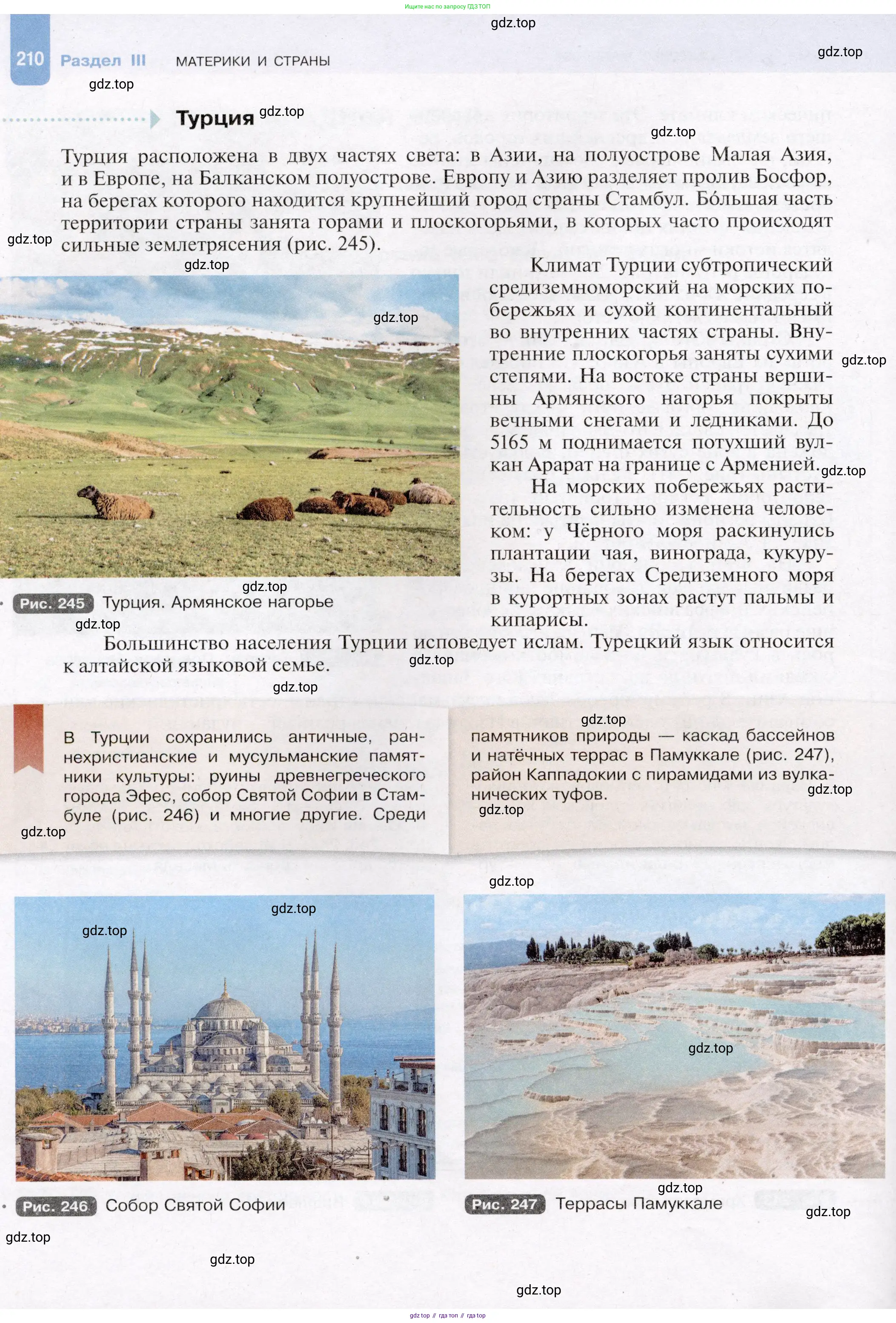 География, 7 класс Учебник, авторы: Душина Ираида Владимировна, Смоктунович Татьяна Леонидовна, издательство Просвещение, Москва, 2021, бирюзового цвета, страница 210