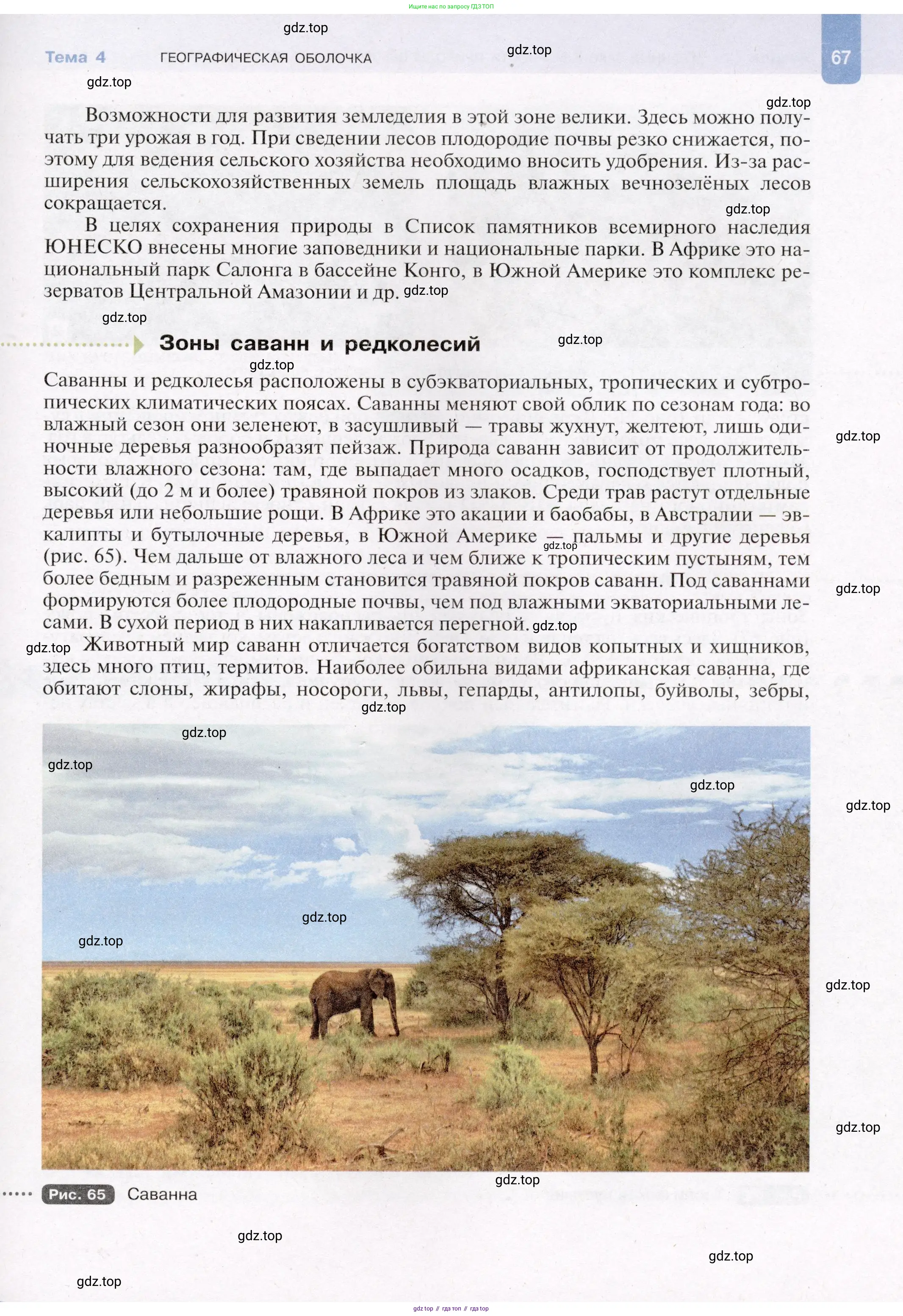 География, 7 класс Учебник, авторы: Душина Ираида Владимировна, Смоктунович Татьяна Леонидовна, издательство Просвещение, Москва, 2021, бирюзового цвета, страница 67