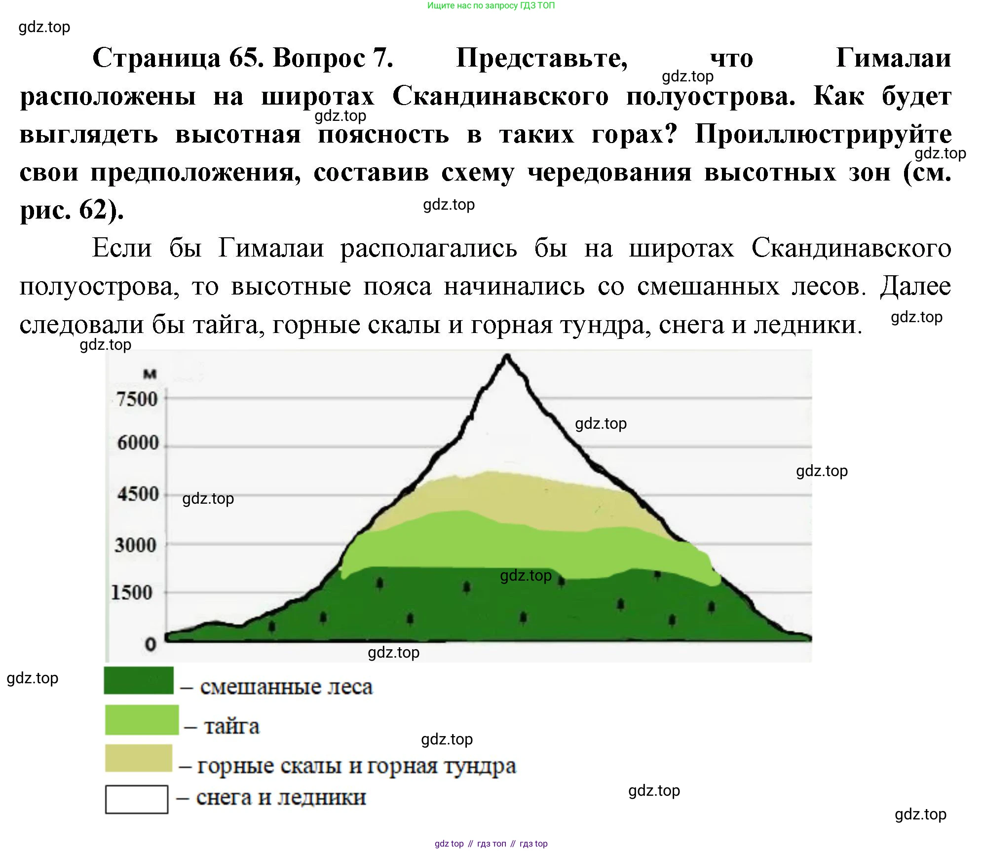 География, 7 класс Учебник, авторы: Душина Ираида Владимировна, Смоктунович Татьяна Леонидовна, издательство Просвещение, Москва, 2021, бирюзового цвета, страница 65, номер 7, Решение