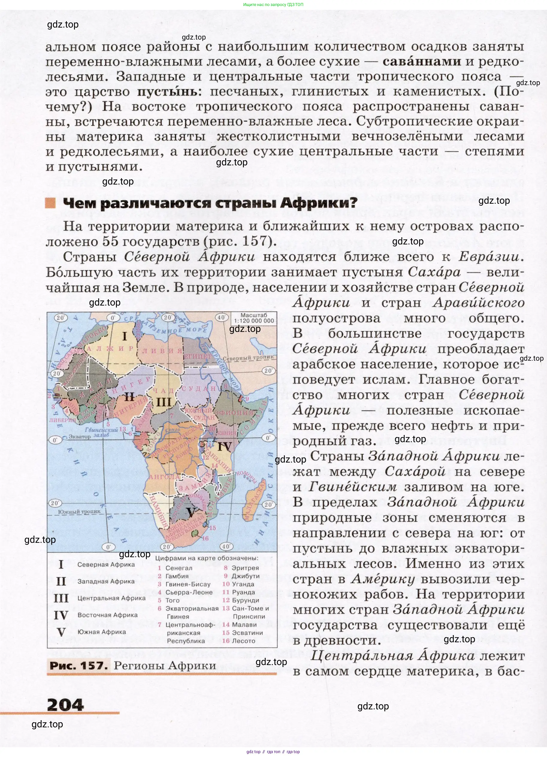 География, 7 класс Учебник, авторы: Климанова Оксана Александровна, Климанов Владимир Викторович, Ким Эльвира Васильевна, Сиротин Владимир Иванович, издательство Просвещение, Москва, 2021, белого цвета, страница 204